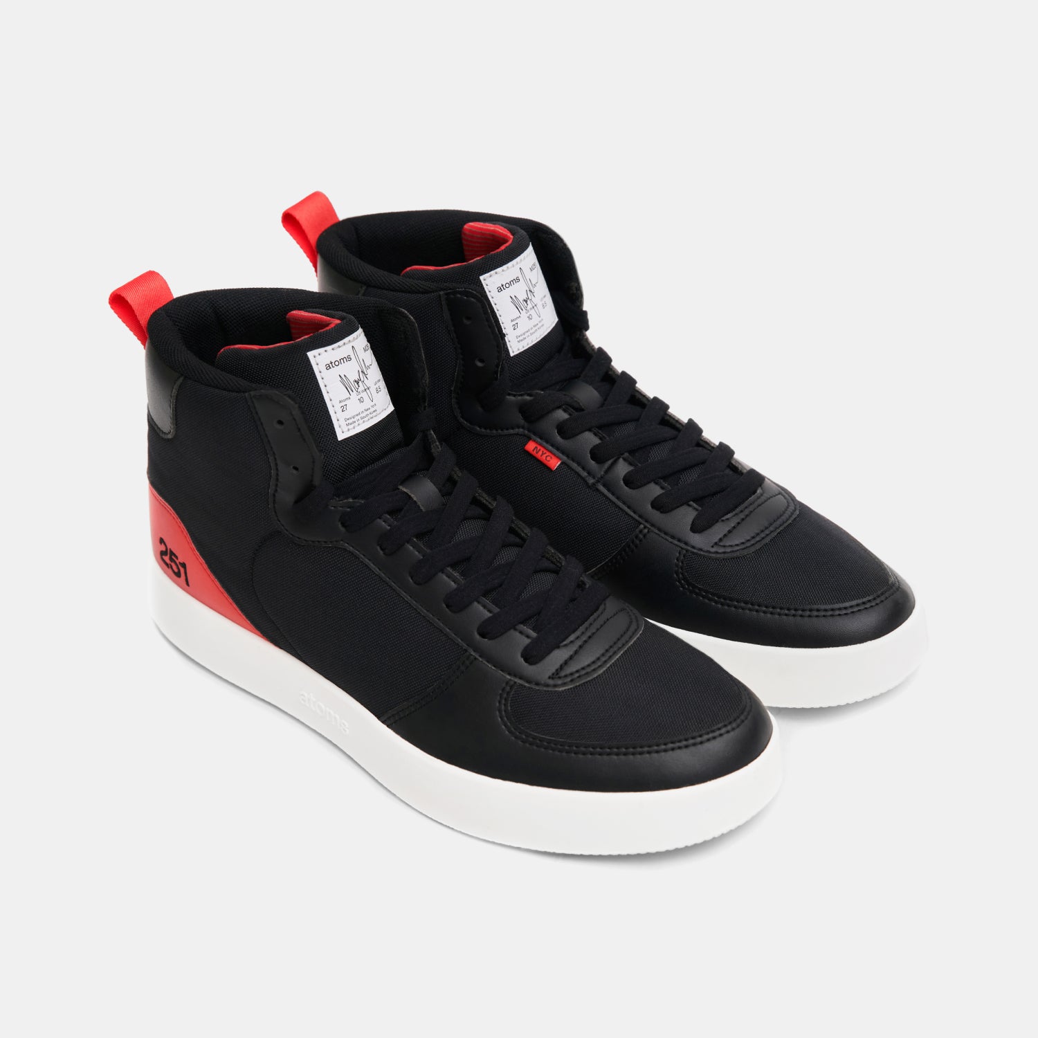 Atoms 251 Sneakers in Red & Black | Ridge Wallet Slim Minimalist RFID Blocking | MKBHD Approved | Perfect for Dark Mode Outfits & Everyday Carry Essentials