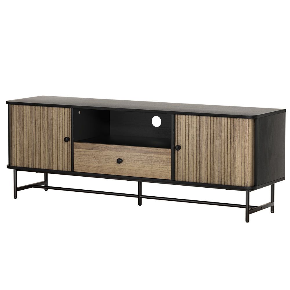 Artiss 150CM Black Boris TV Stand Entertainment Unit - Modern TV Cabinet for Living Room, Bedroom & Home Theater