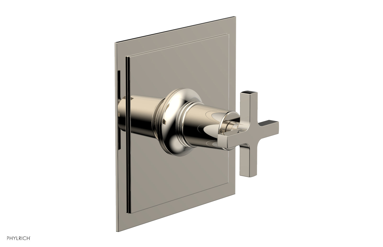 HEX MODERN Pressure Balance Shower Plate & Cross Handle Trim Kit - Chrome Finish for Modern Bathroom - Perfect for Bathroom Renovation and Home Upgrade