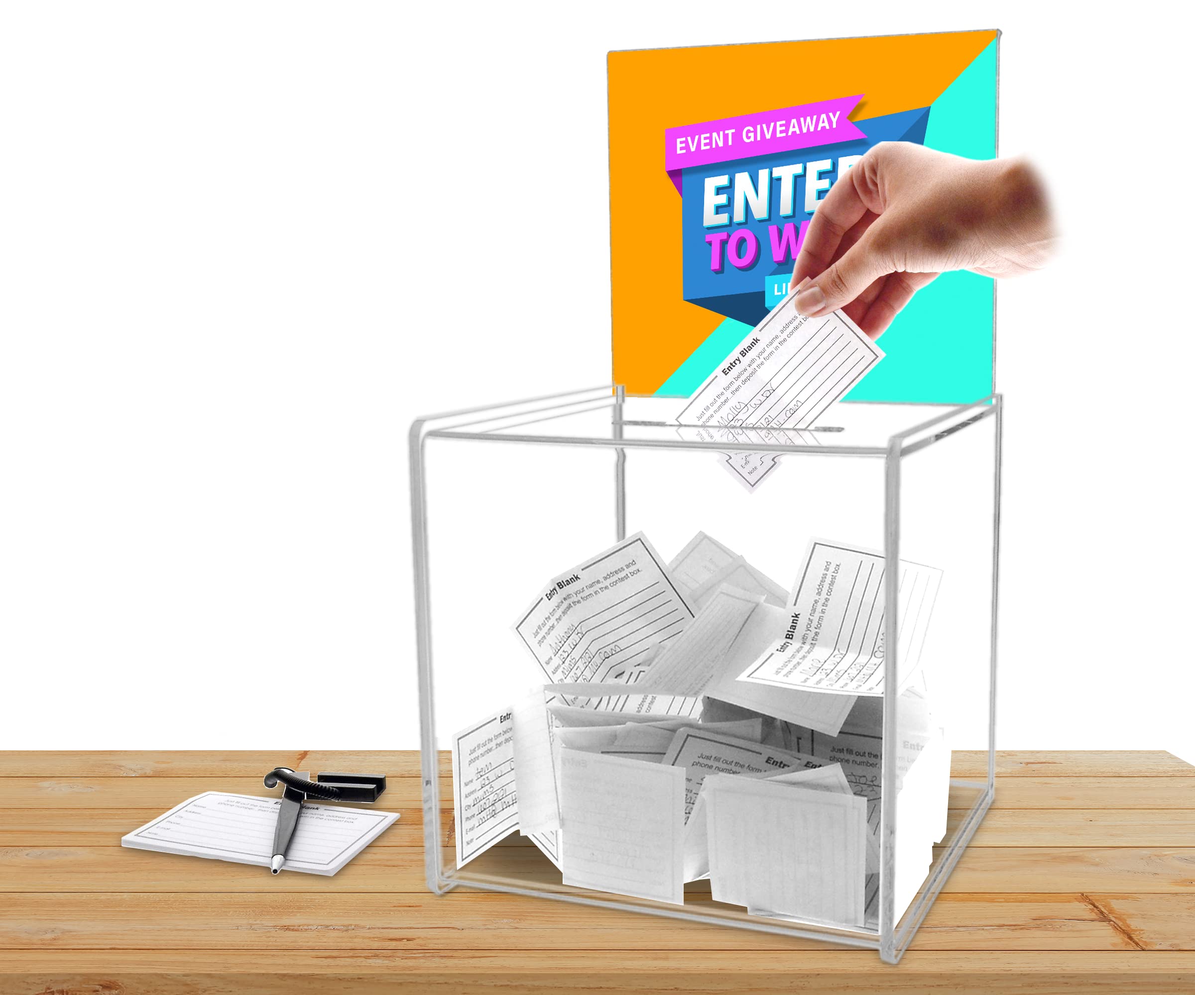 2 Pack Clear Acrylic Donation Box with Sign Holder - 8