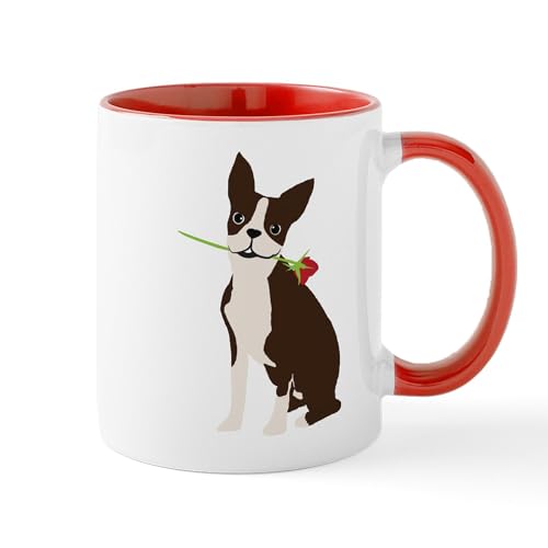 White/Red Inside - Boston Terrier
