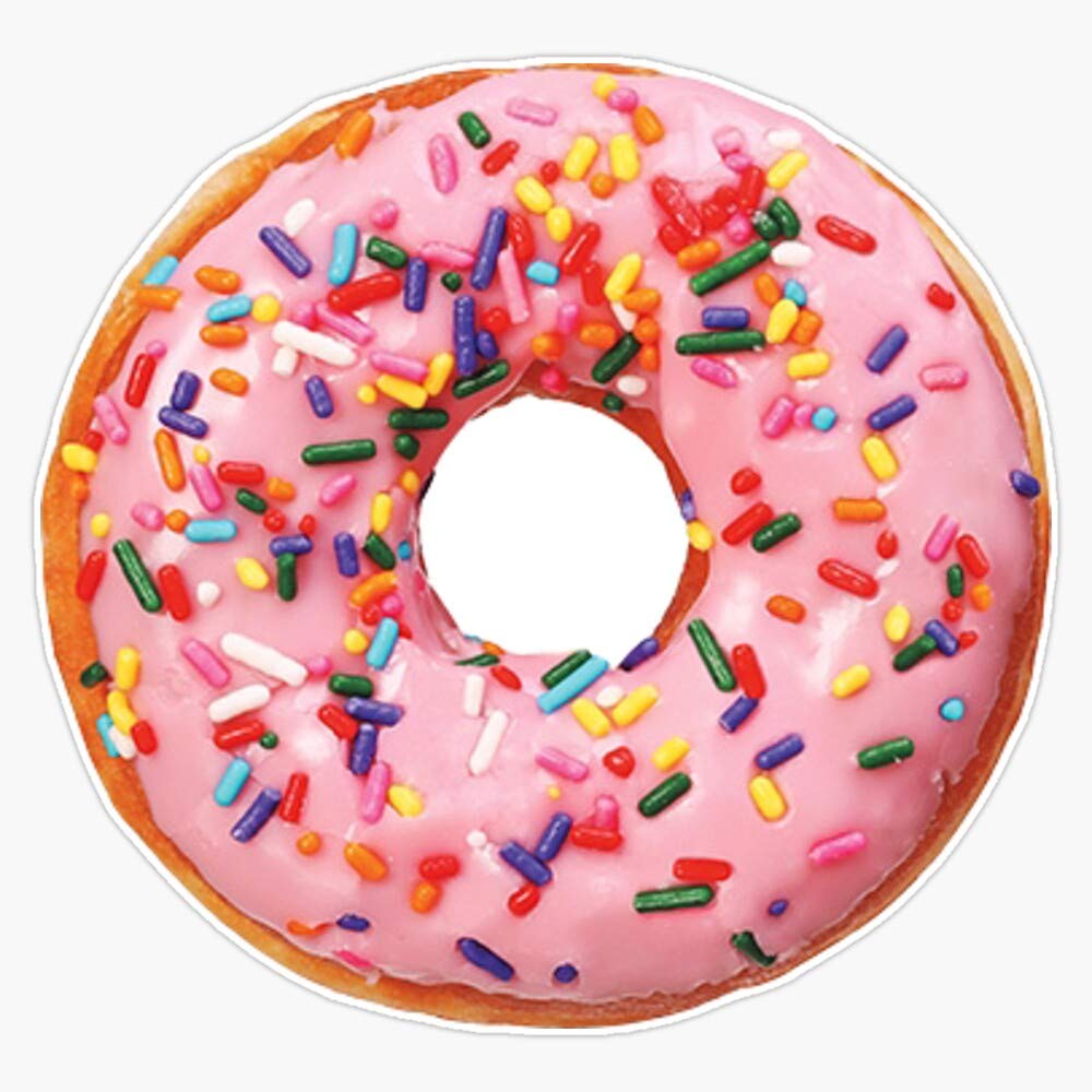 Colorful Donut Vinyl Decal Sticker - 5 Inch Removable Waterproof Decals for Laptop, Car Bumper, Windows & Walls - Perfect for Home Decor, Office, School & DIY Projects