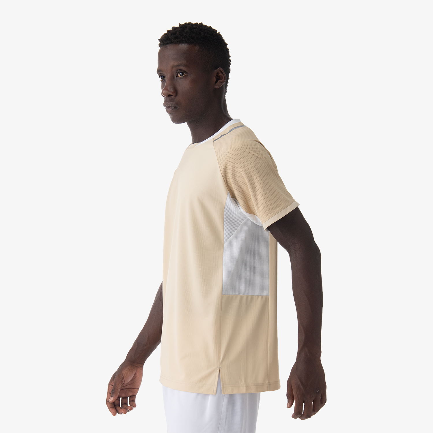 Yonex Men's Crew Neck Shirt 10633 - Ice Beige | Breathable Tennis & Golf Performance Shirt for Men | Perfect for Sports, Gym & Casual Wear