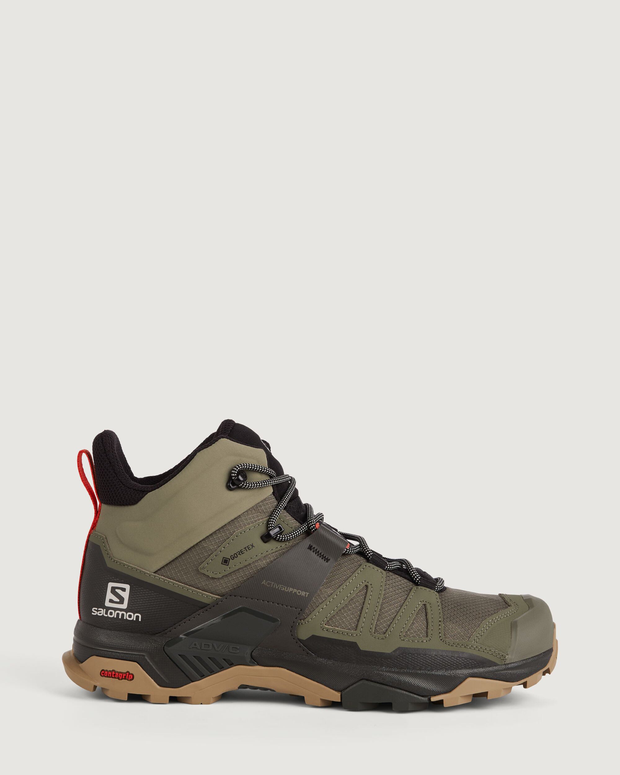 Salomon X Ultra 4 GORE-TEX Mid Hiking Boots for Men - Waterproof & Lightweight (Deep Lichen Green/Peat/Kelp) - Perfect for Trail Hiking, Backpacking & Outdoor Adventures
