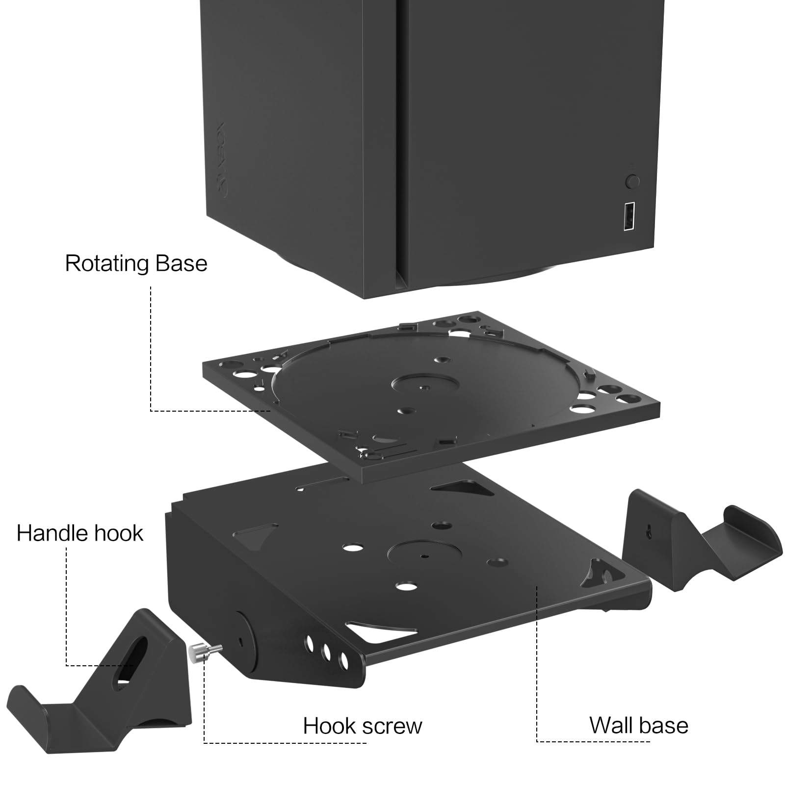 Xbox Series X Wall Mount Kit - Secure Wall Bracket for Xbox Series X Console with Controller & Headset Holder - Perfect for Gaming Setup & Space Saving