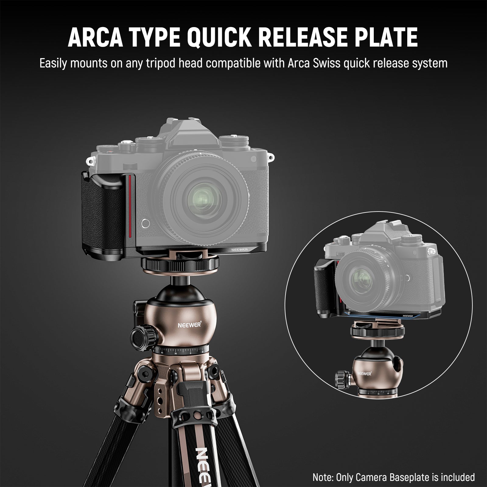 NEEWER CA089 L Bracket Handgrip for Nikon Z fc Camera - Ergonomic Grip for Stable Shooting, Vlogging & Photography Accessories