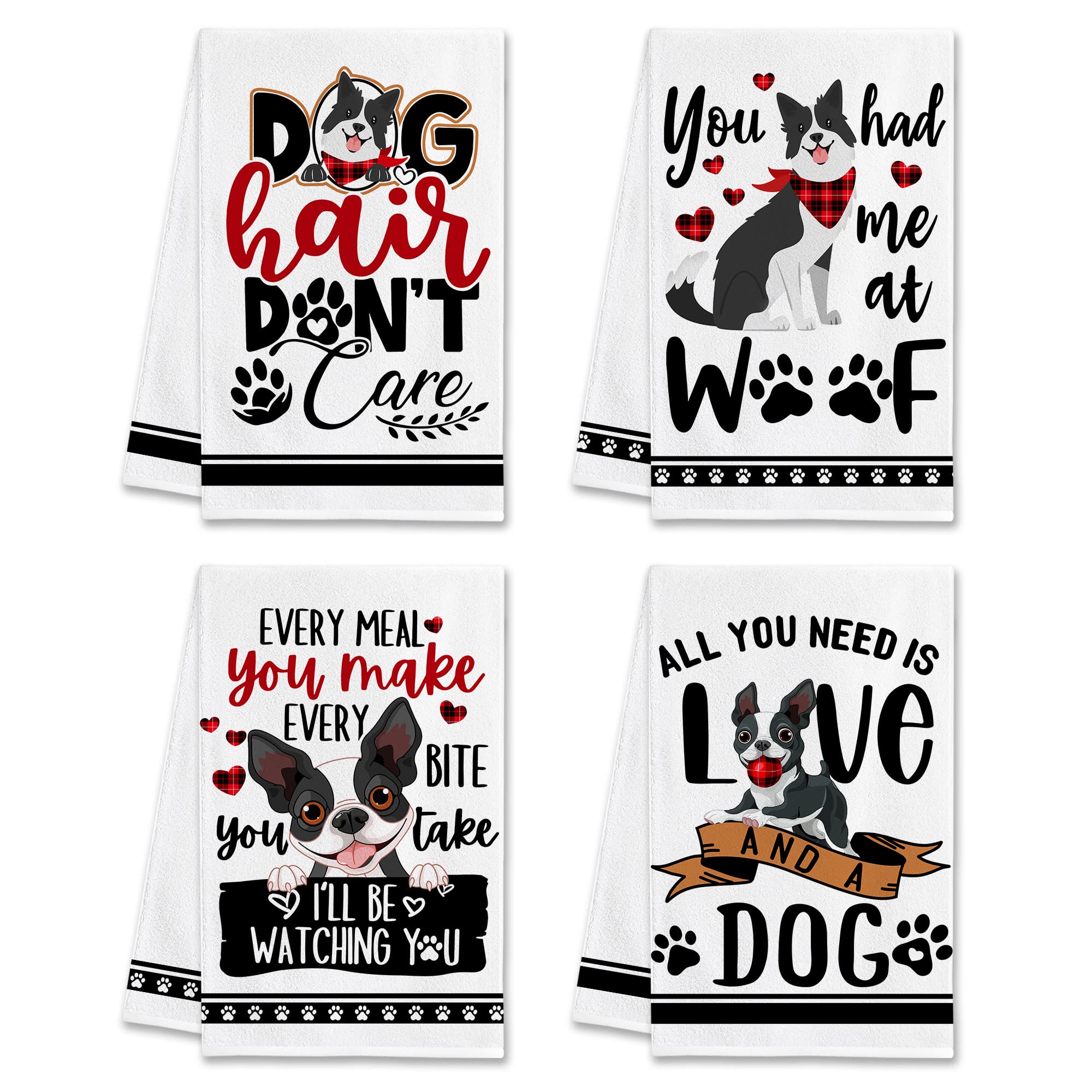 Pinata Dog Kitchen Towels Set of 4 - Absorbent Dishcloths & Funny Hand Towels for Dog Lovers | Perfect Dog Mom Gifts, Housewarming Present & Kitchen Decor | Ideal for Cooking, Cleaning & Home Decorating