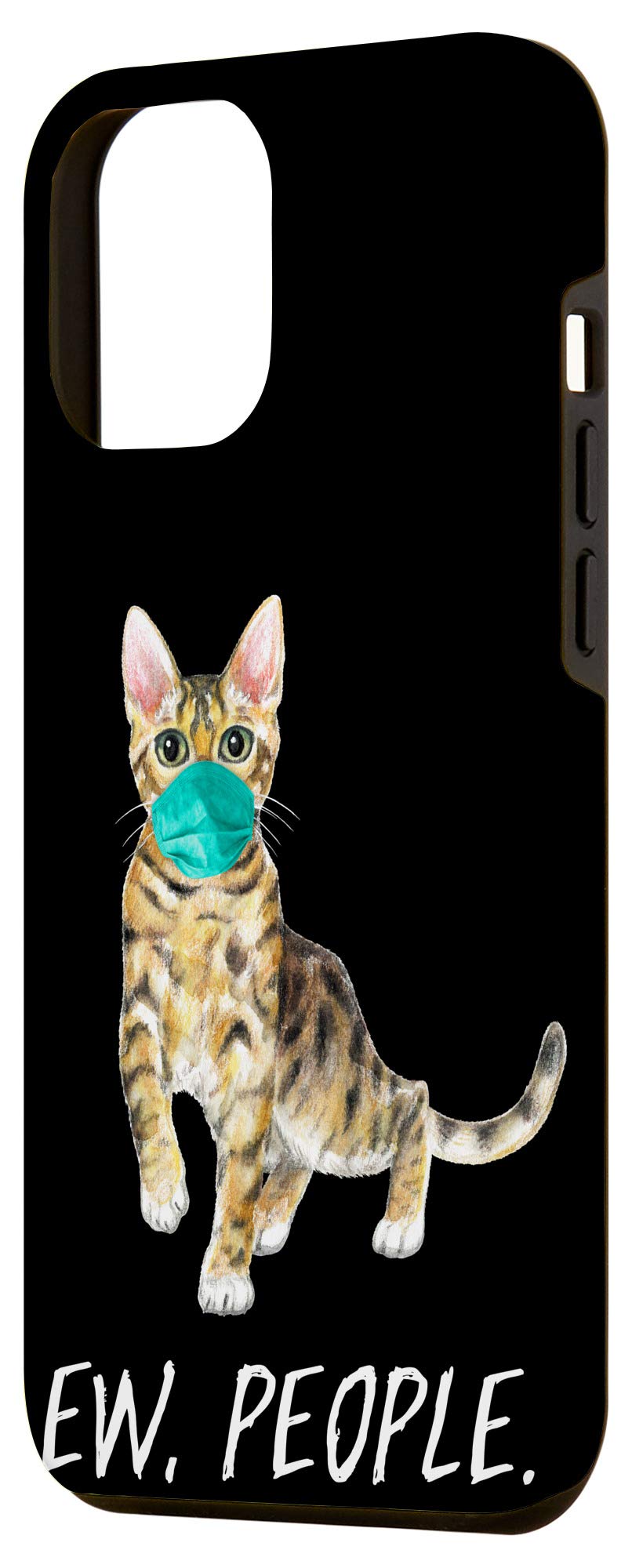iPhone 12 Pro Max Case - Cute Bengal Cat Wearing Face Mask Design | Shockproof Protective Cover for iPhone 12 Pro Max | Perfect for Cat Lovers & Unique Style (Use at Work, School or Daily Life)