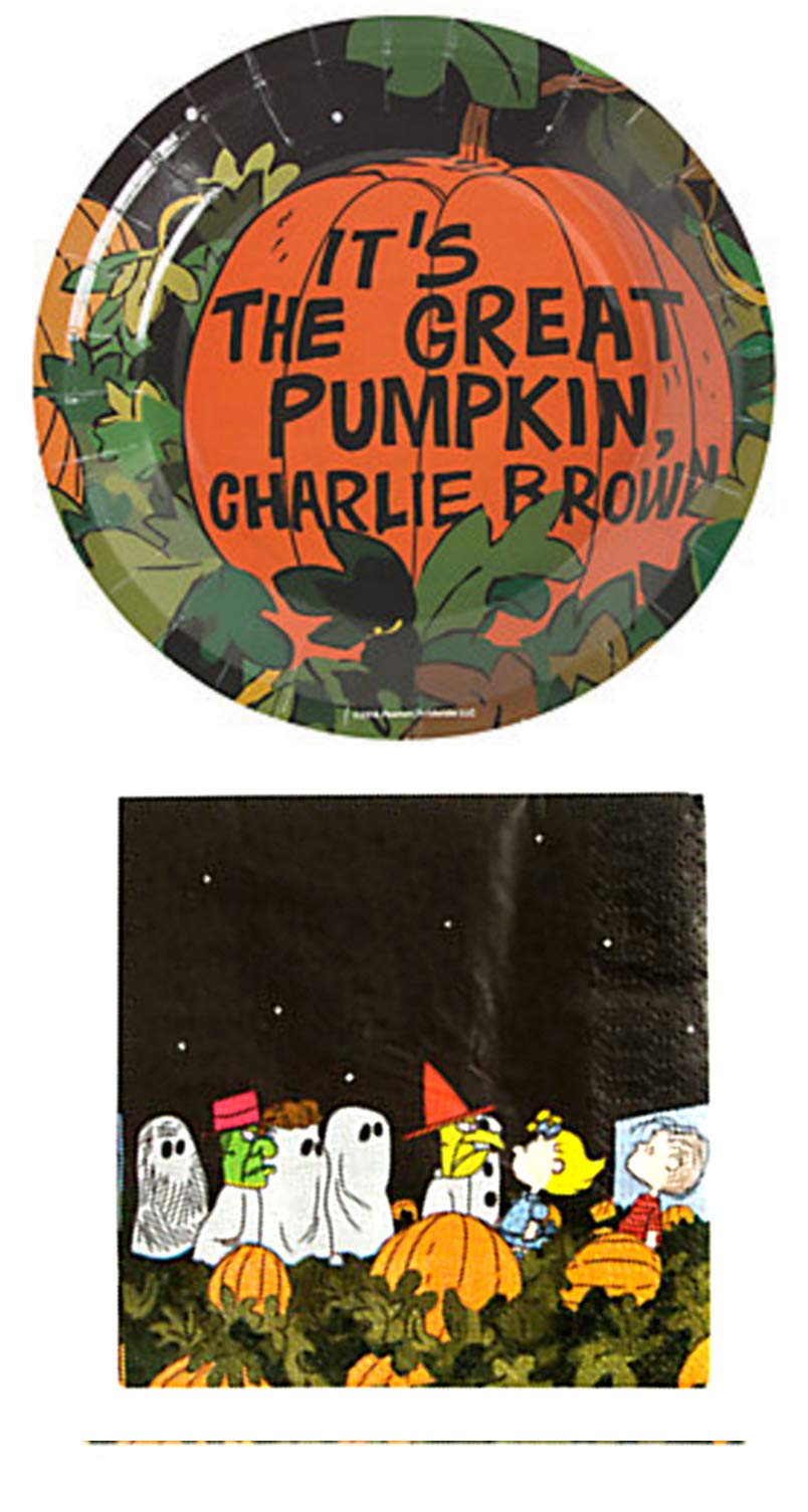 Halloween Party Supplies Set for 16 Guests - Includes 16-Piece Dessert Plates, Perfect for Spooky Gatherings & Trick-or-Treat Celebrations