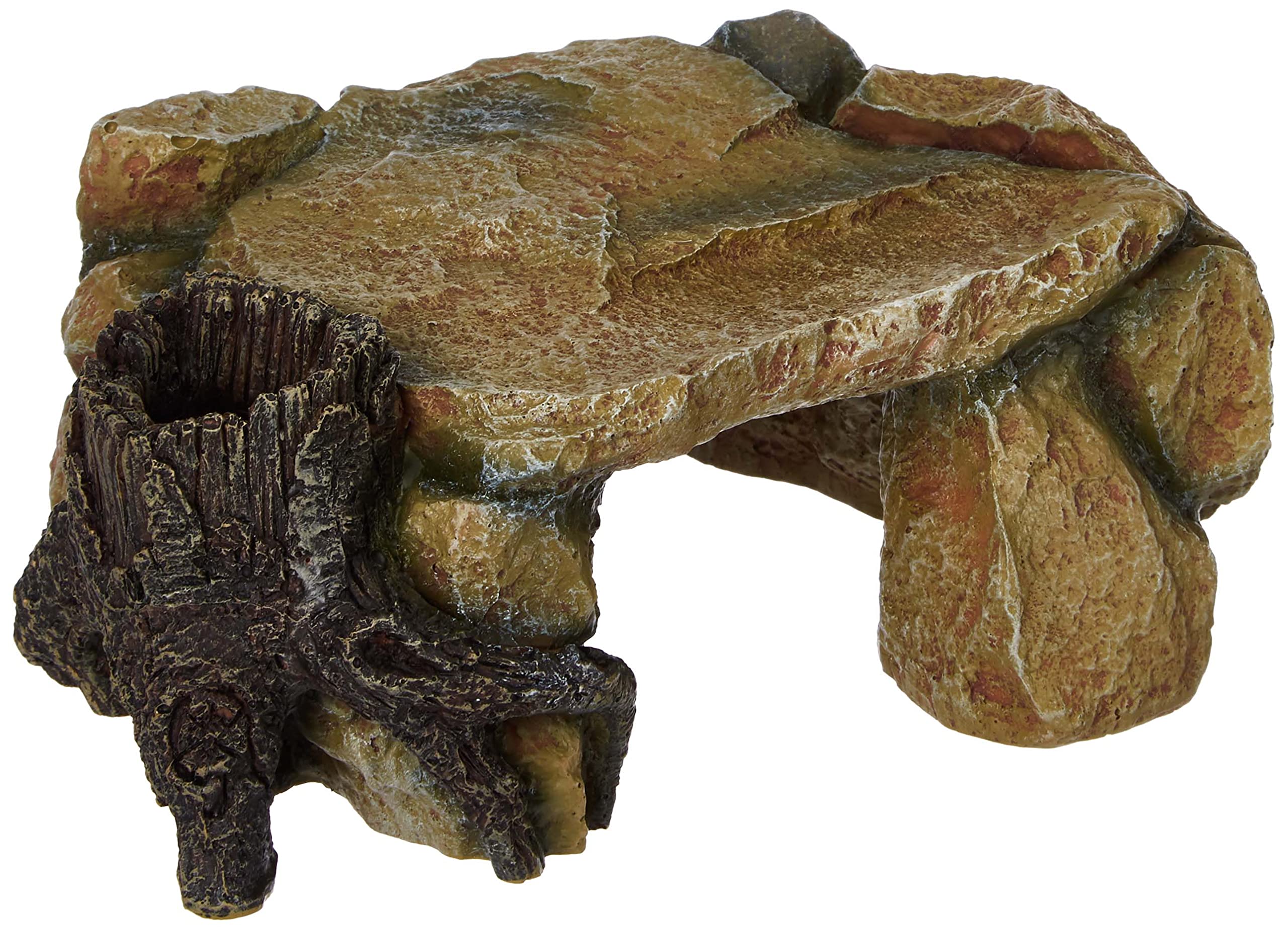 Trixie 8847 Rock Plateau with Tree Trunk Aquarium Decoration 25cm, Brown - Natural Fish Tank Decor for Betta, Goldfish & Tropical Aquariums