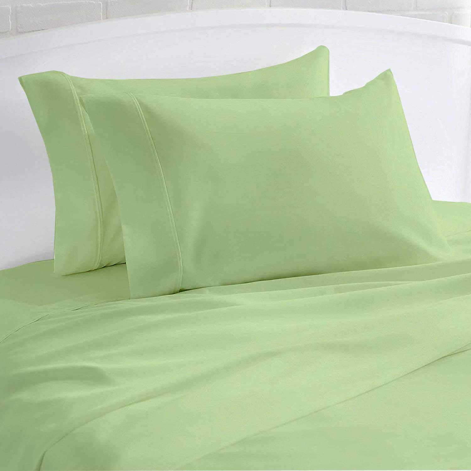 4-Piece Twin XL Extra Deep Pocket Sheet Set - 100% Egyptian Cotton 400 Thread Count - Fits 18-24 Inch Mattress - Sage Solid Color - Perfect for Dorm Rooms, Guest Beds & Deep Mattresses