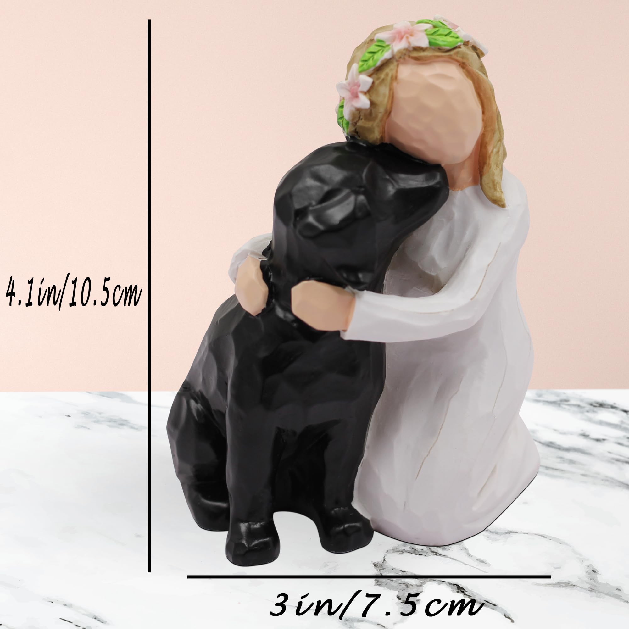 BORLESTA Dog Memorial Gifts - Sympathy Bereavement Gift for Loss of Pet, Angel Figurine for Dog Lovers - Comforting Keepsake for Home, Office or Memorial Display (Black)