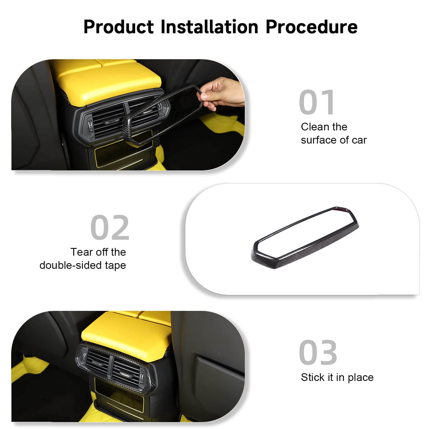 Lamborghini Urus 2018-2024 Rear Seat AC Vent Cover - Carbon Fiber Air Vent Outlet Frame Trim | Premium Car Interior Accessories | Perfect for Luxury SUV Customization & Interior Upgrades