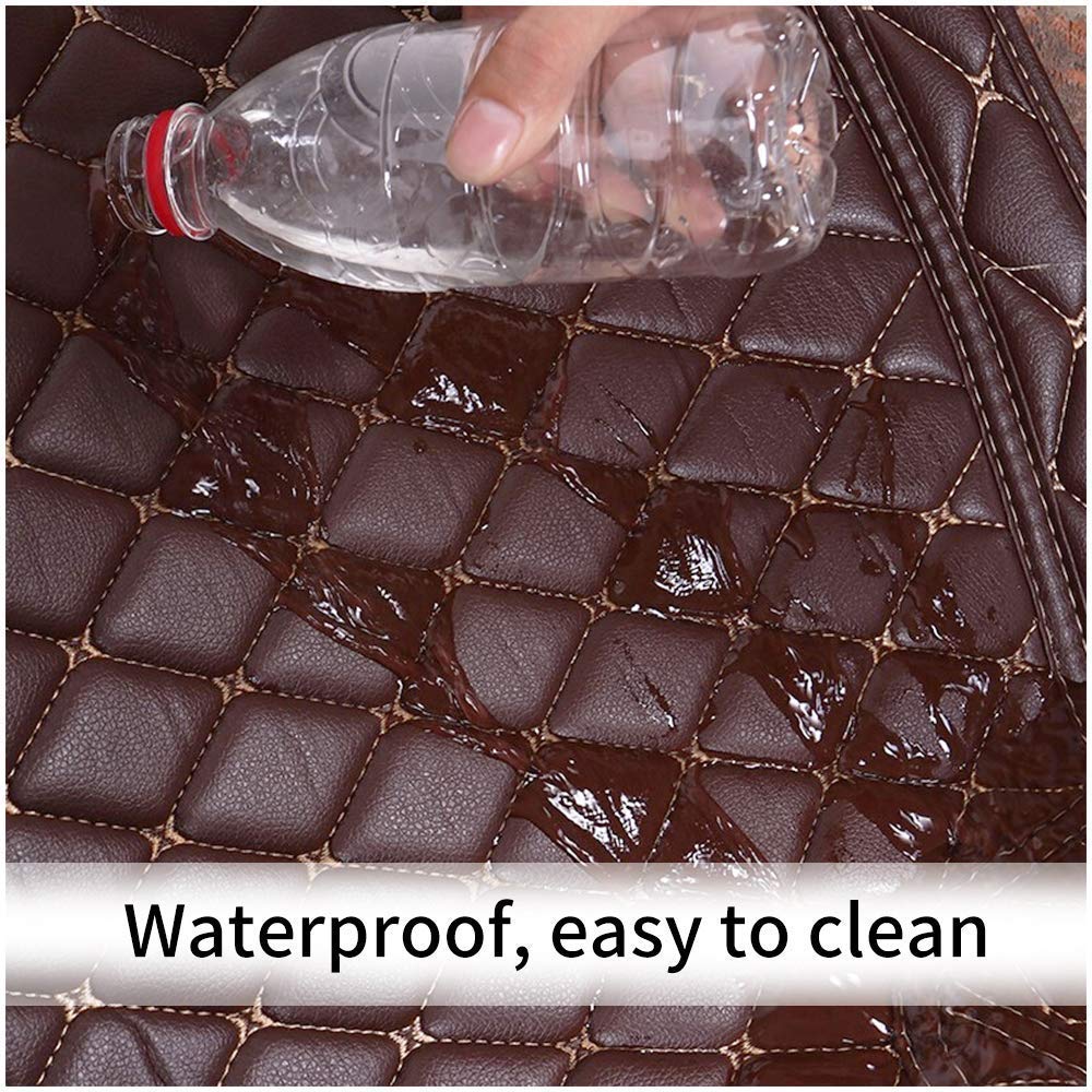 Surekit Custom Fit All-Weather Floor Mats for 2014-2018 S A 4-Door Sedan - Waterproof, Anti-Slip Luxury Leather Car Mats with Full Coverage (Front & Rear, Black/Red) - Perfect for Daily Commute, Road Trips & Winter Protection