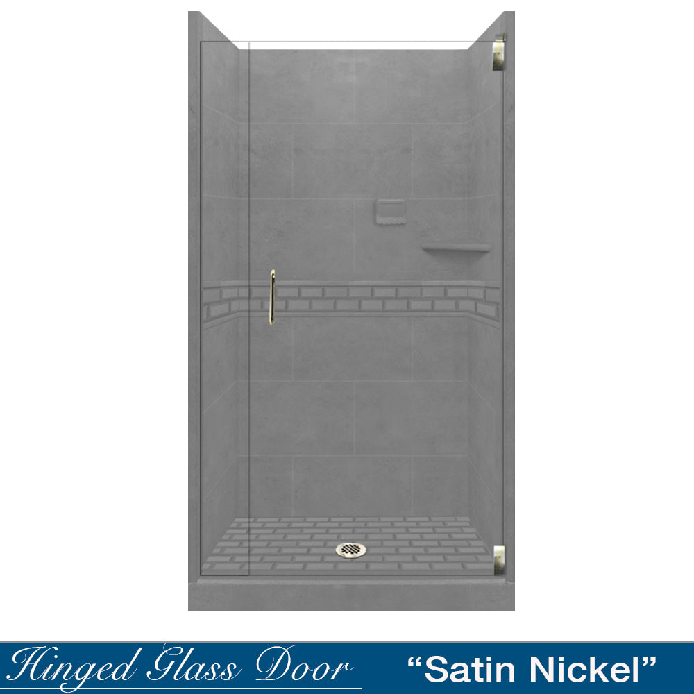 Alcove Wet Cement Sistine Stone & Subway Tile DIY Shower Remodel Kit - Waterproof Bathroom Wall Panel for Easy Home Renovation | Perfect for Bathroom, Shower, and Wet Area Upgrades