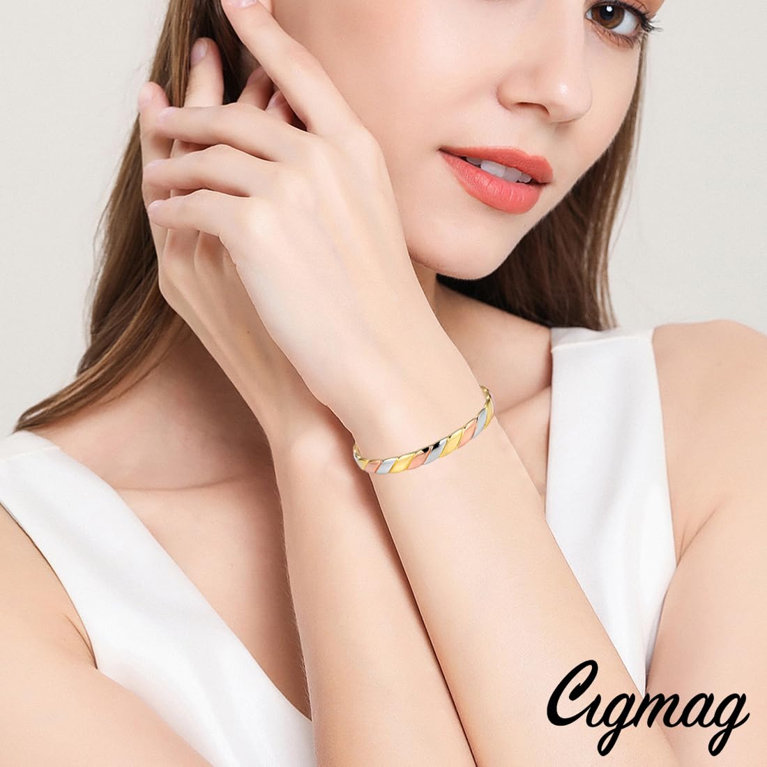 Pure Copper Bracelets for Women - Adjustable Magnetic Cuff Bangle for Strength & Wellness | Fashion Jewelry & Healing Accessory for Daily Wear, Yoga, Meditation