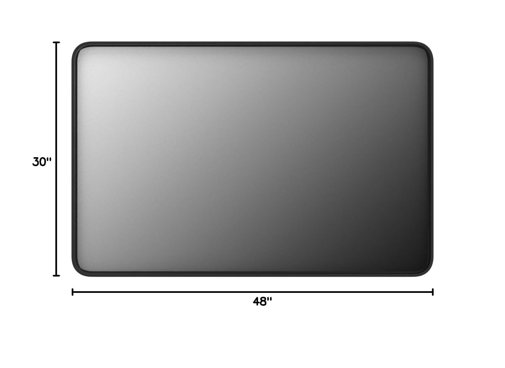 TokeShimi 48 x 30 Inch Black Bathroom Vanity Mirror with Metal Frame - Aluminum Alloy Soft Rounded Corner - Modern Farmhouse Wall Decor - 1” Deep Set Design (Horizontal/Vertical) - Perfect for Bathroom, Bedroom, Entryway & Dressing Room Decor