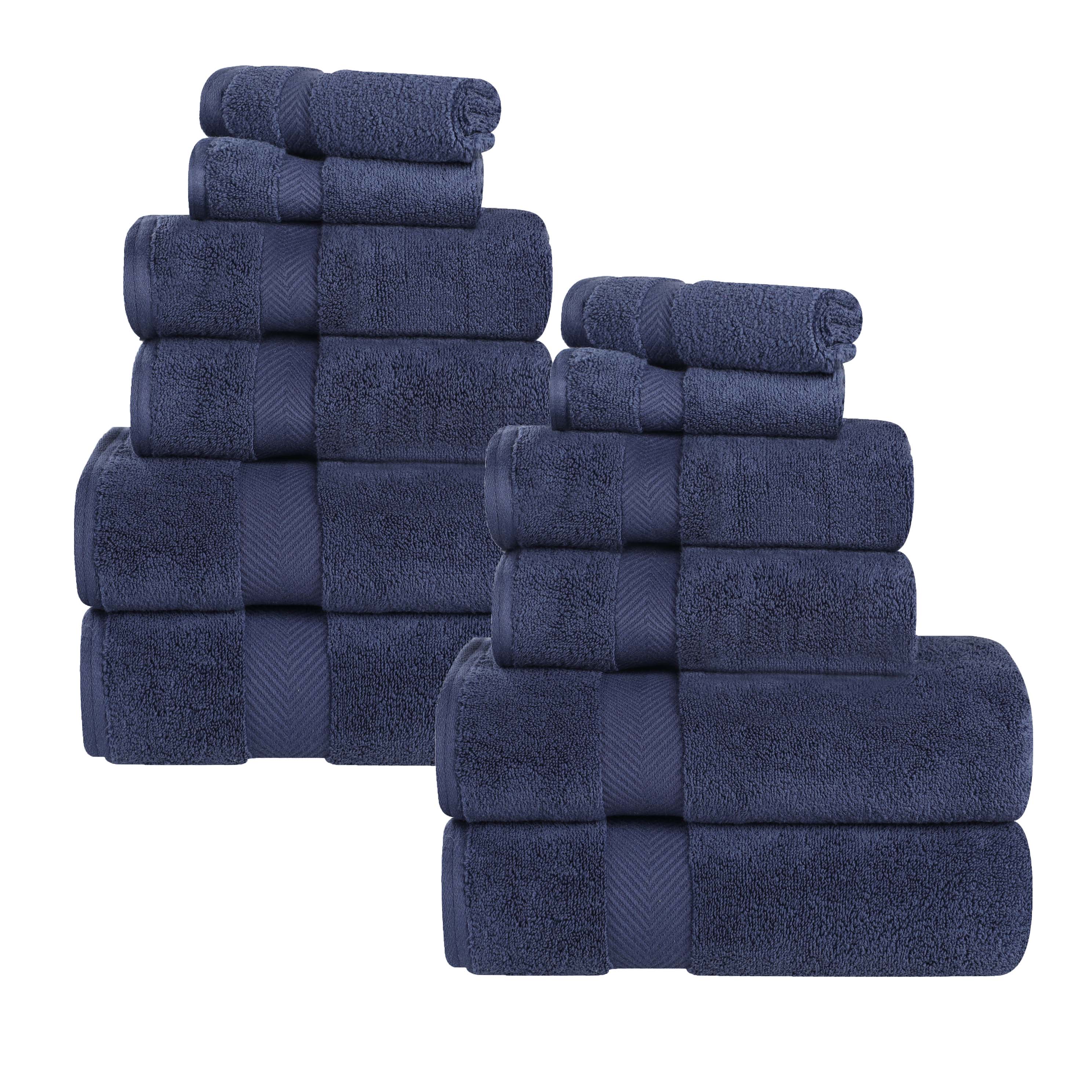 Premium Zero Twist Cotton Towels - Ultra Soft & Highly Absorbent 12-Piece Bath Towel Set for Spa, Gym & Luxury Home Use