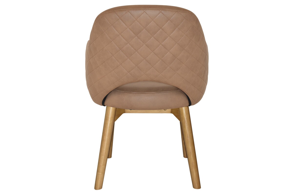 EZ Hospitality Cairo Indoor Armchair with Light Oak Timber Base - 4-Leg Modern Dining Chair for Living Room, Bedroom & Office