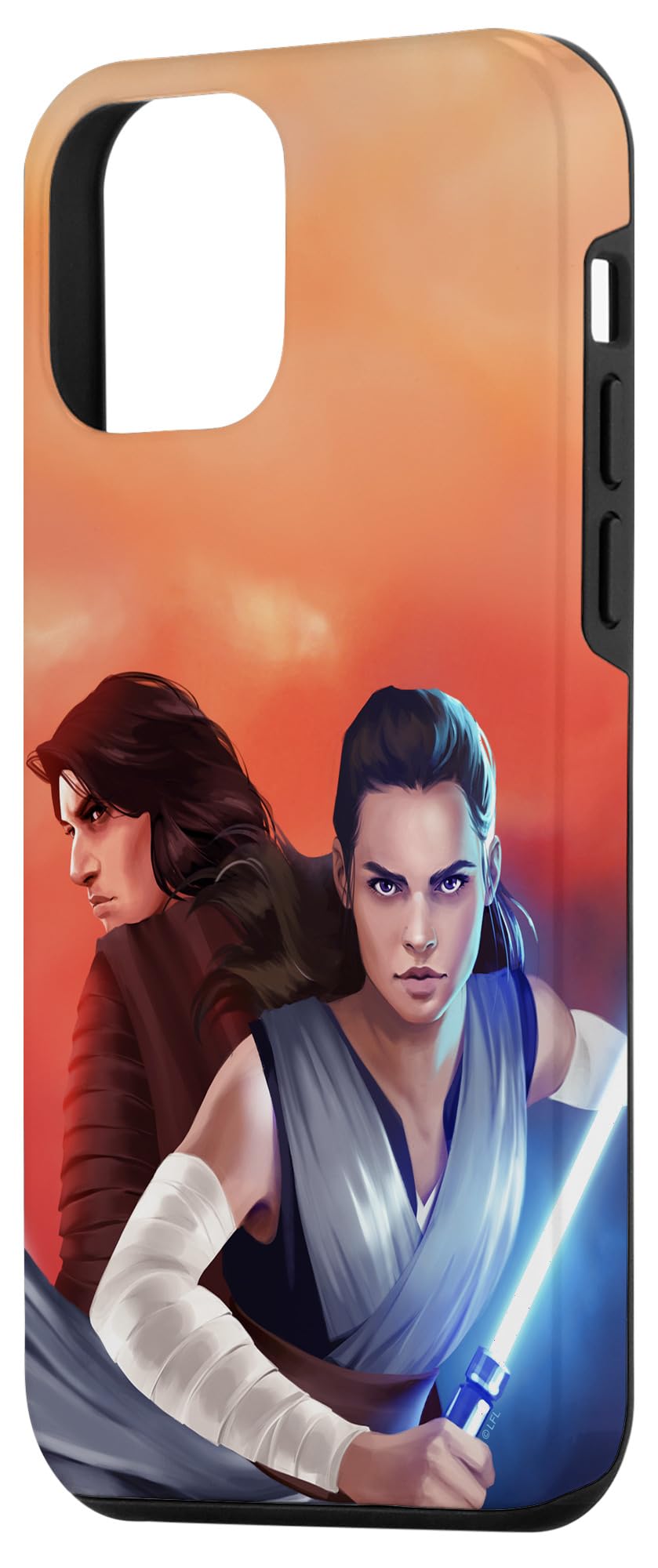 iPhone 12 Mini Star Wars The Last Jedi Exclusive Rey & Kylo Ren Portrait Phone Case - Protective Cover for Fans & Collectors - Perfect for Movie Nights, Cosplay & Gift Giving