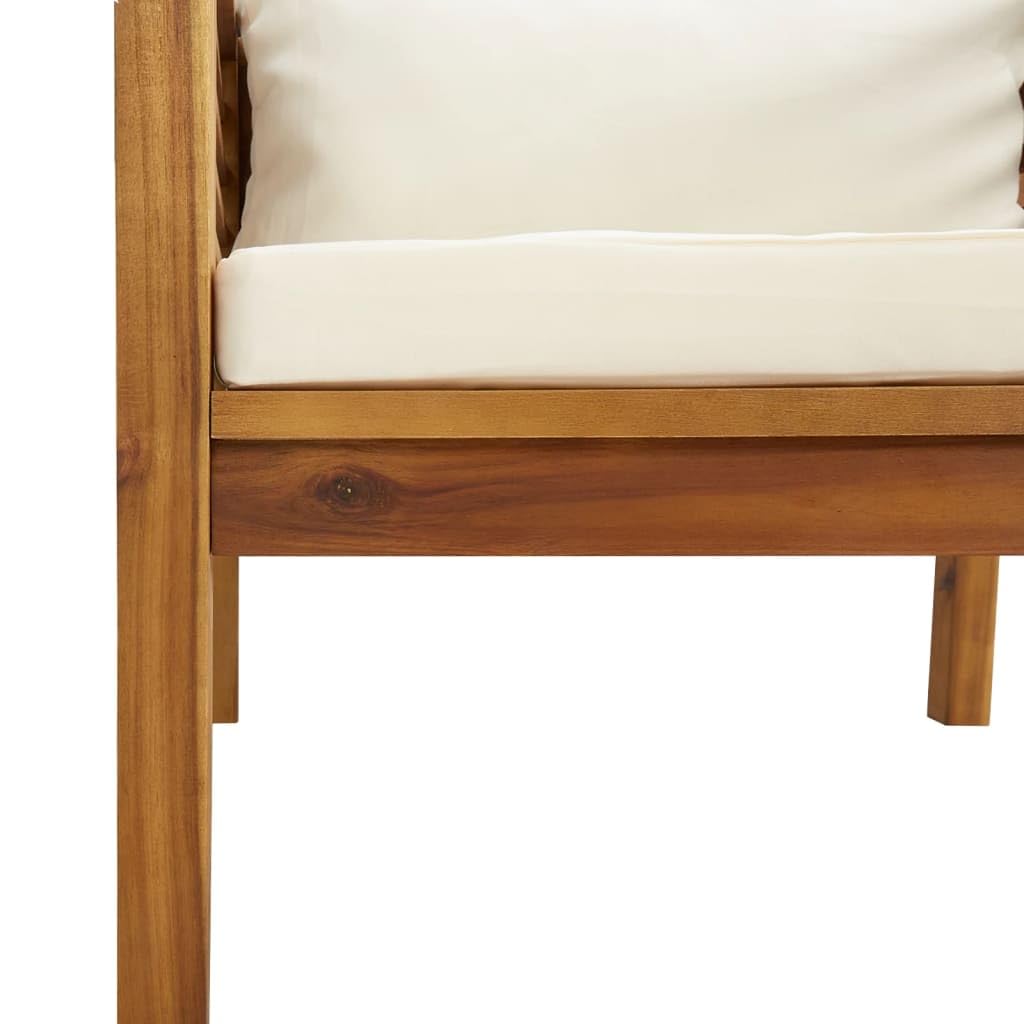 vidaXL Patio Chair with Cushions - Solid Acacia Wood Outdoor Garden Chair with Rope Design - Rustic Style for Lawn, Backyard, Porch & Patio - Perfect for Relaxing, Entertaining & Outdoor Dining