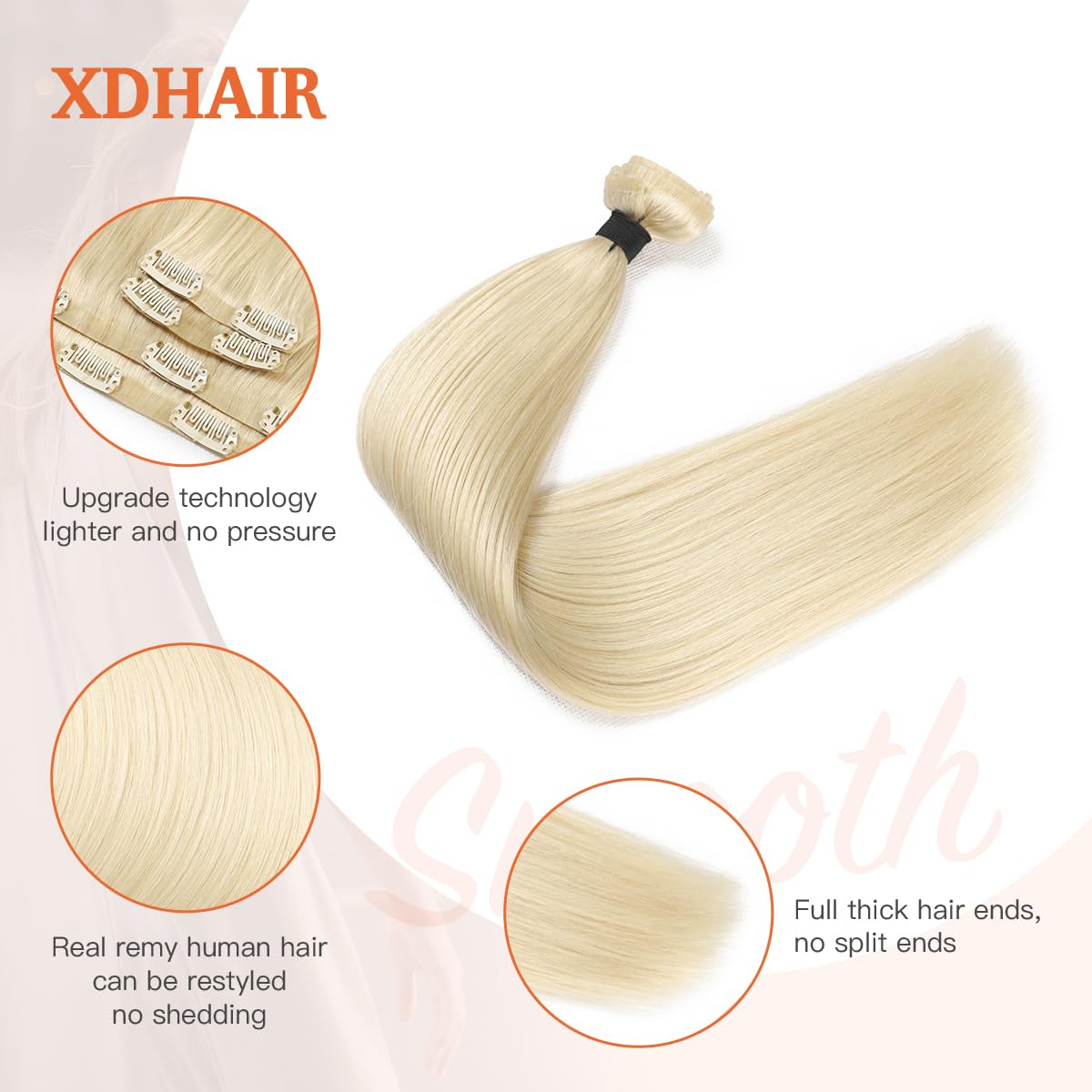 Silky Straight Clip-in Remy Human Hair Extensions for Women - 18 Inch Natural Black Hair Weft for Length & Volume - Perfect for Parties, Weddings & Daily Styling