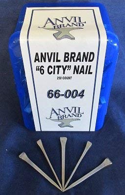 Premium 6 City Head Horseshoe Nails - 250 Count Box for Farrier Supplies, Horse Shoeing & Equine Hoof Care | Perfect for Professional Blacksmiths, Stable Maintenance & DIY Horse Owners