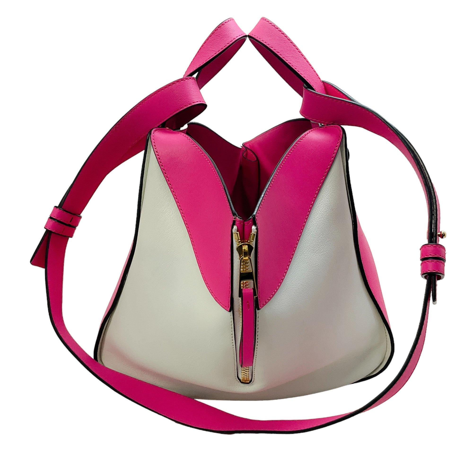 Loewe Hammock Bag in White & Pink - Stylish Crossbody Handbag for Women, Perfect for Everyday Use, Travel & Casual Outings