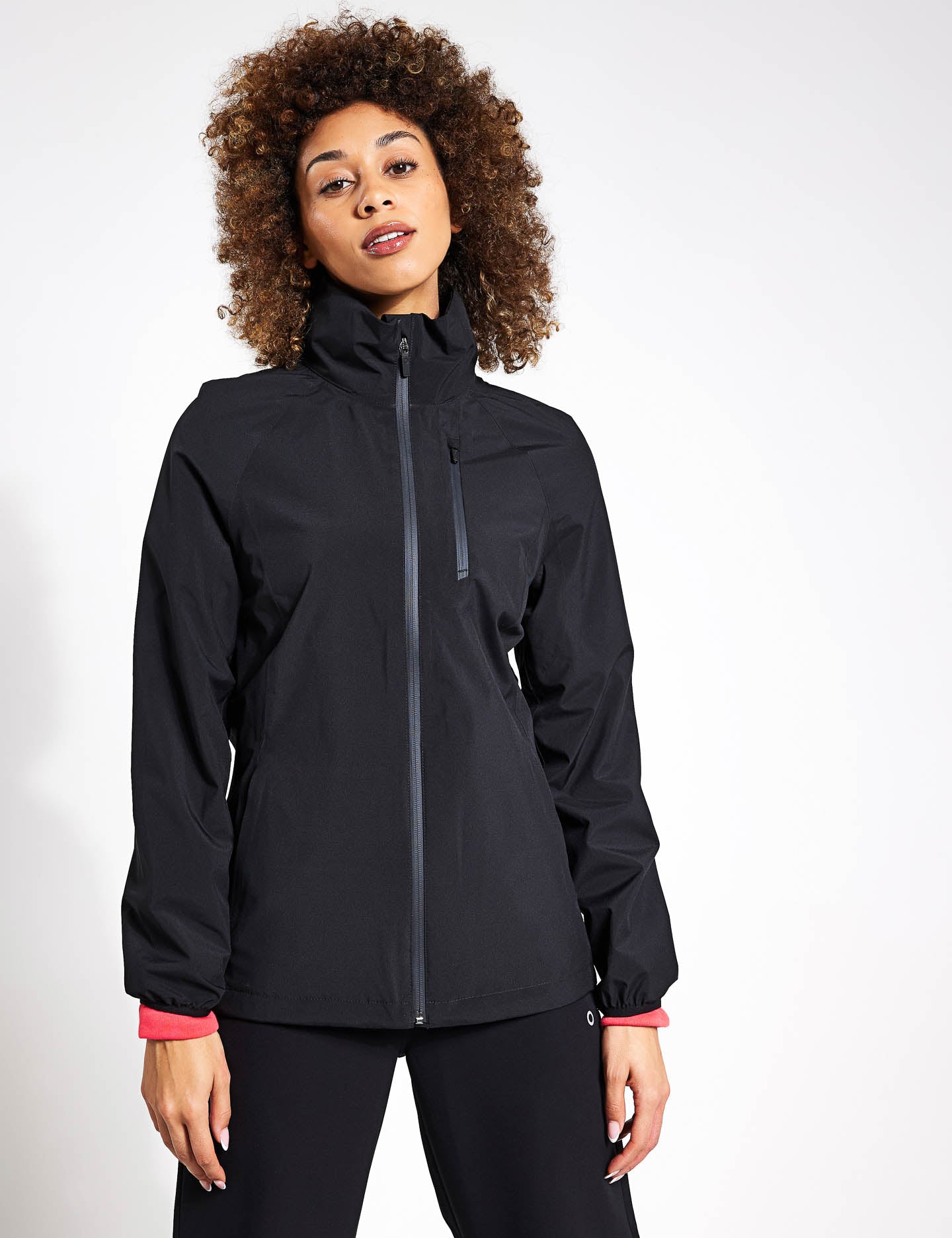 Waterproof Zip Up Hooded Jacket for Men & Women - Lightweight Windbreaker Rain Jacket with Pockets - Perfect for Hiking, Running & Outdoor Activities (Black)