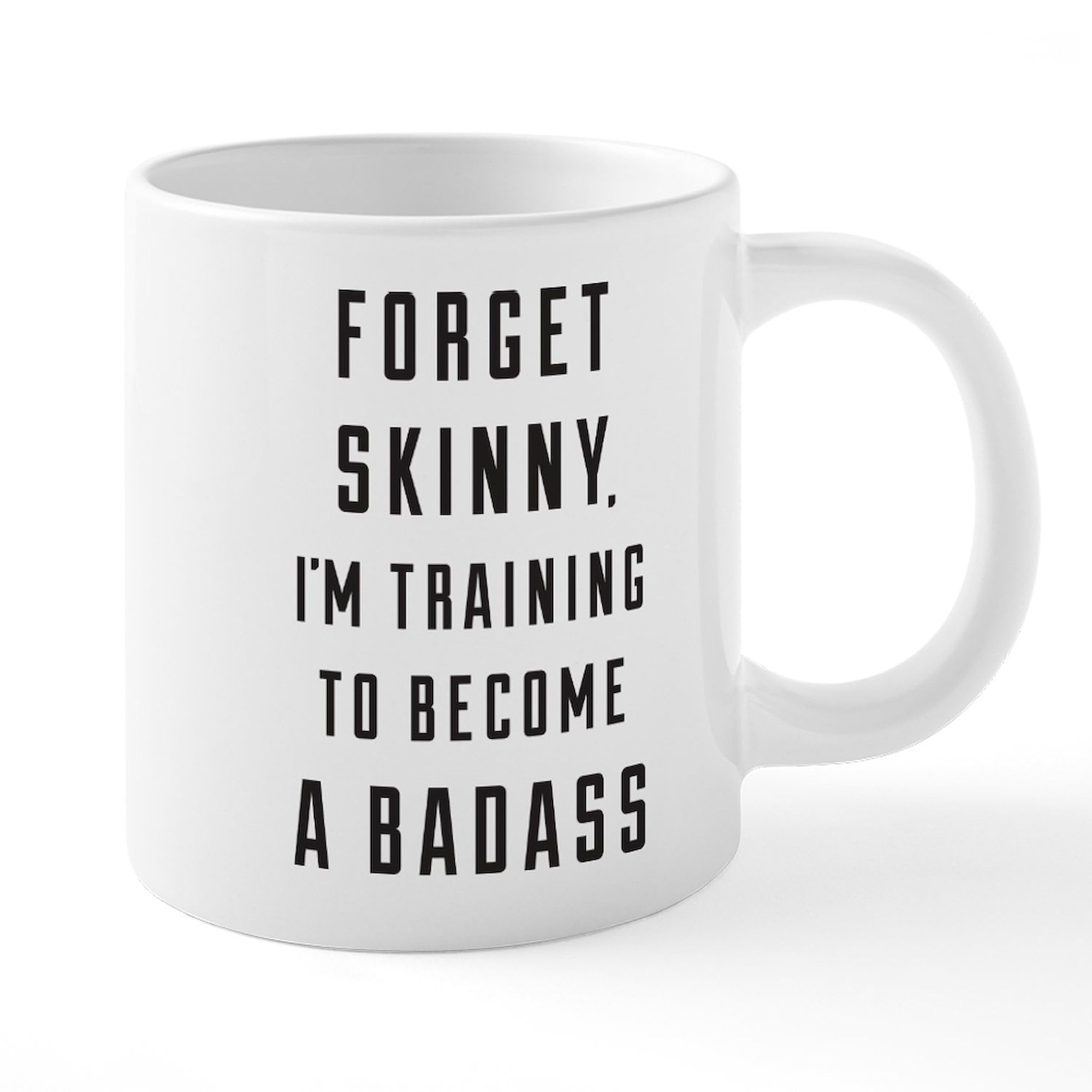 Forget Skinny 20oz Large Ceramic Coffee Mug - Extra Big Tea & Hot Drink Cup for Home, Office or Gifts - Funny Novelty Mega Cup for Coffee Lovers