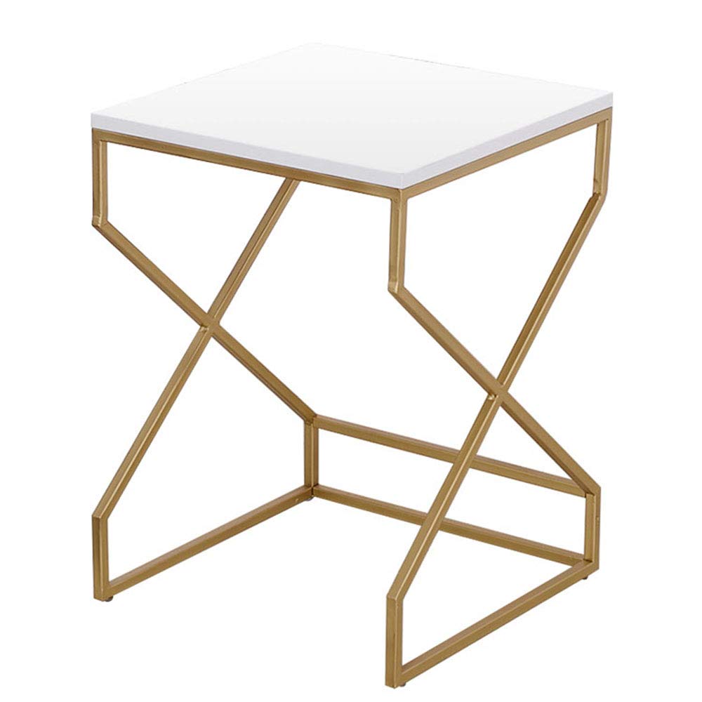 Simple Modern Side Table - White Coffee Table, Telephone Table, Bedside Table, Living Room Display Stand (40x40x55cm) - Perfect for Small Spaces, Dorms, Apartments & Home Decor