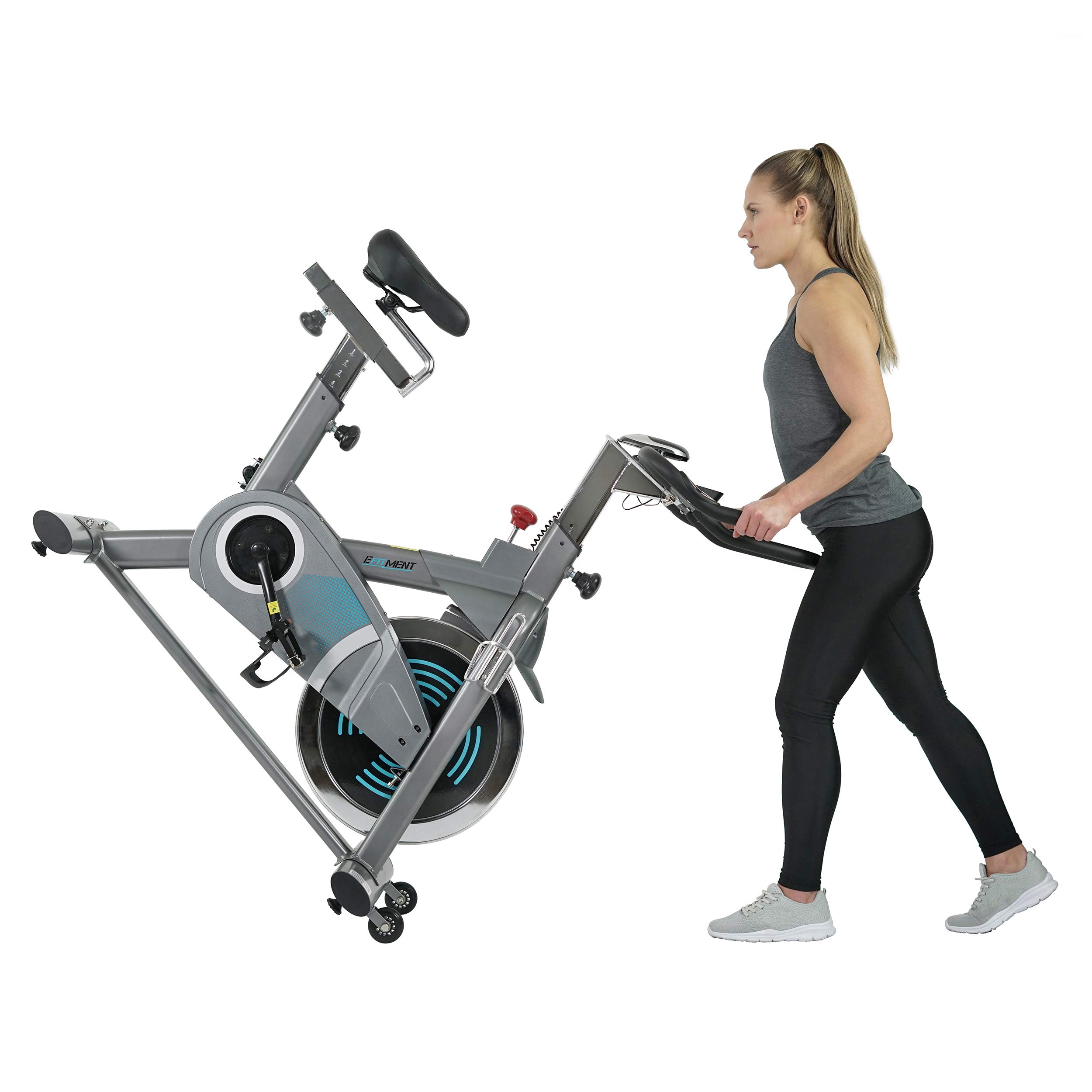 EFITMENT Magnetic Resistance Indoor Cycling Bike - Belt Drive Stationary Exercise Bike with Digital Monitor, Heart Rate Pulse Grips, iPad/Tablet Holder & Chrome Flywheel for Home Gym, Cardio Workout & Fitness Training