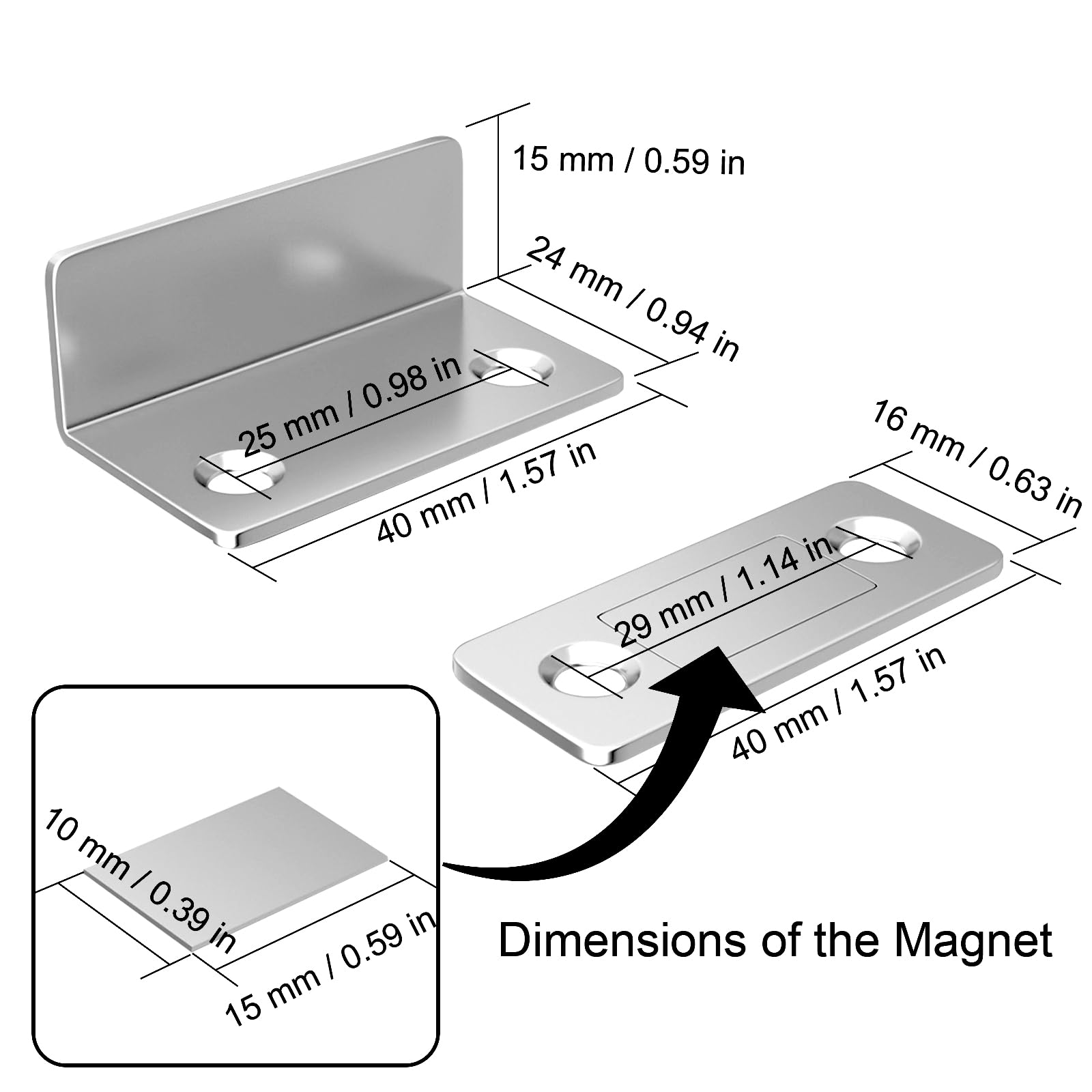 Ultra Thin L-Shaped Magnetic Cabinet Catch 2 Pack - Strong Adhesive Drawer & Door Magnets for Kitchen, Closet & Cabinet Closure | Secure & Silent Closing Solution for Home Organization
