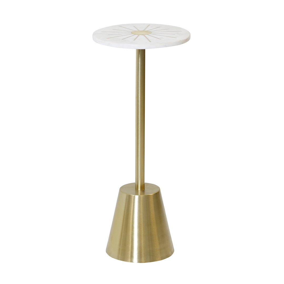Antique Brass Drink Table - Elegant Side Table for Living Room, Patio & Outdoor Use - Perfect for Coffee, Cocktails & Beverages