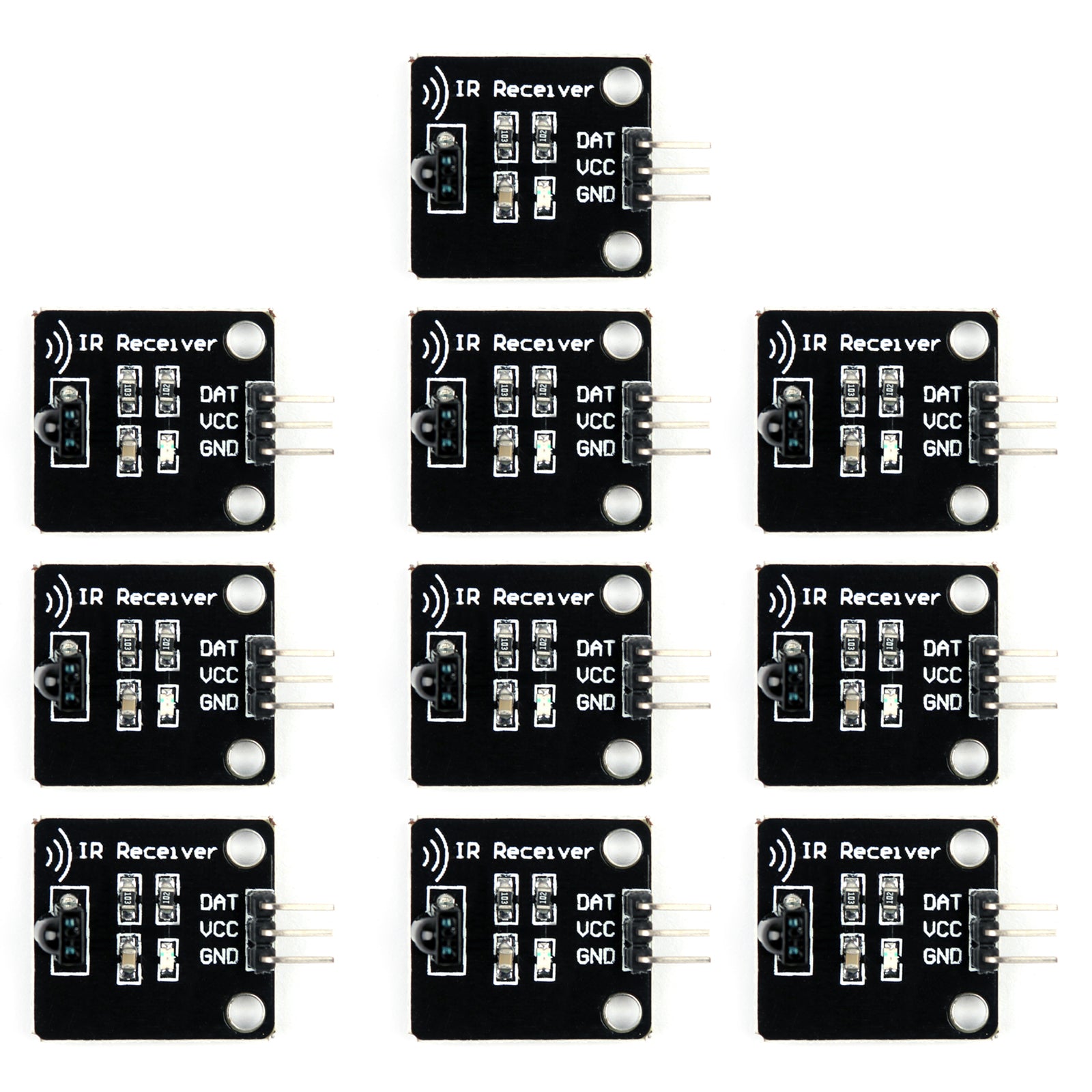 10Pcs 38KHz IR Receiver Sensor Module - Universal Infrared Remote Control Receiver for Arduino, Raspberry Pi, TV, DVD - DIY Electronics Projects & Home Automation