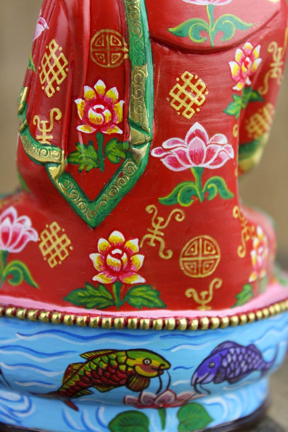 7 Inch Hand Painted Medicine Buddha Statue - Tibetan Buddhist Decor for Home Altar, Meditation Room & Spiritual Healing Space