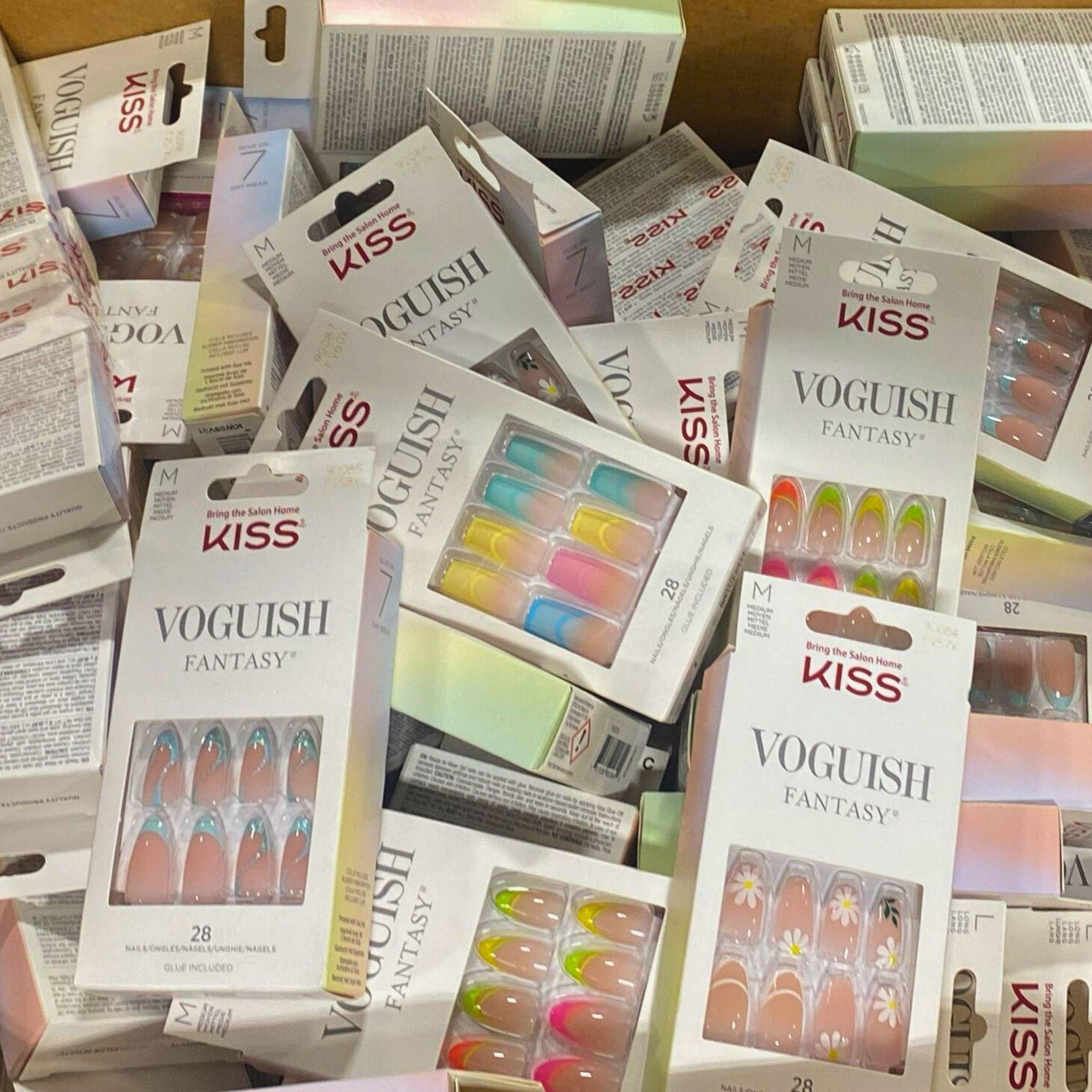 Kiss Voguish Fantasy Press On Nails with Glue - 100 Pcs Set | Long Lasting Fake Nails for Women | Perfect for Parties, Weddings & Special Occasions