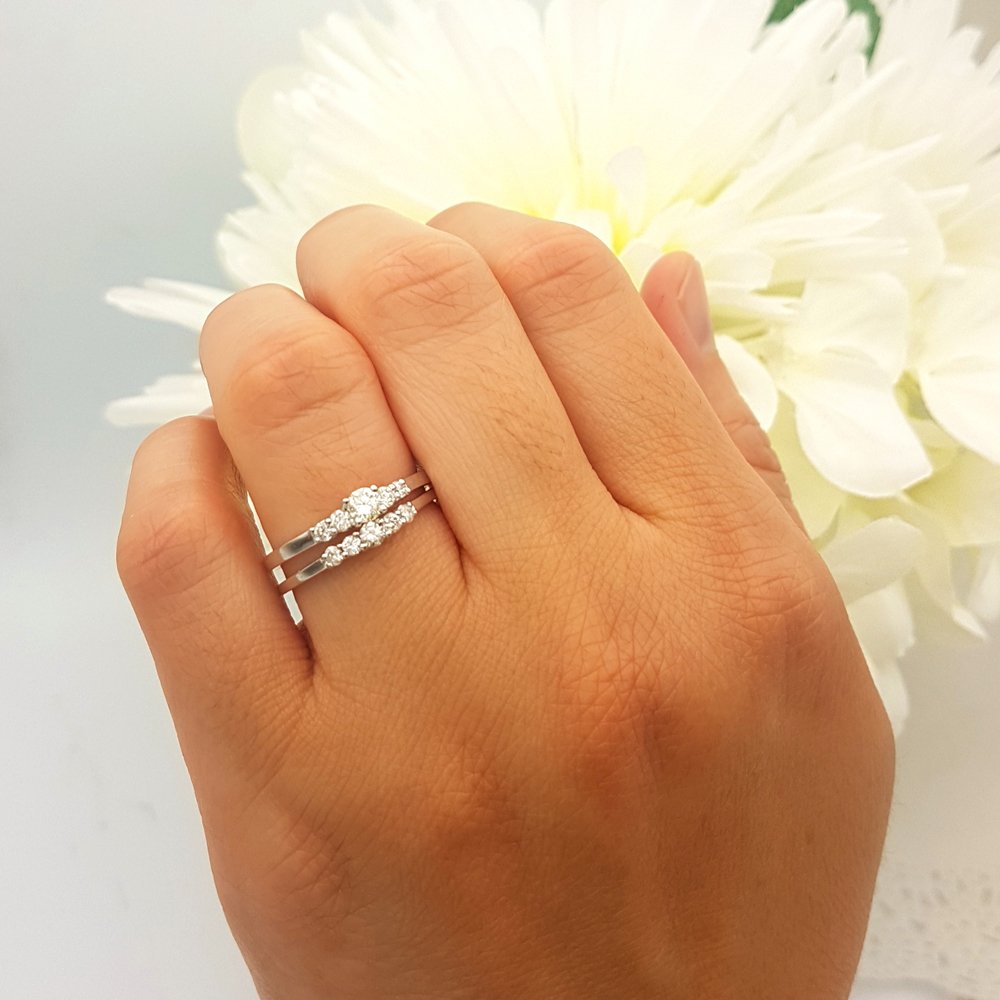 0.52 Carat Round Cut Diamond Engagement Ring Set in 14K White Gold for Women - Dazzlingrock Bridal Jewelry Collection | Perfect for Proposals, Weddings & Anniversary Gifts