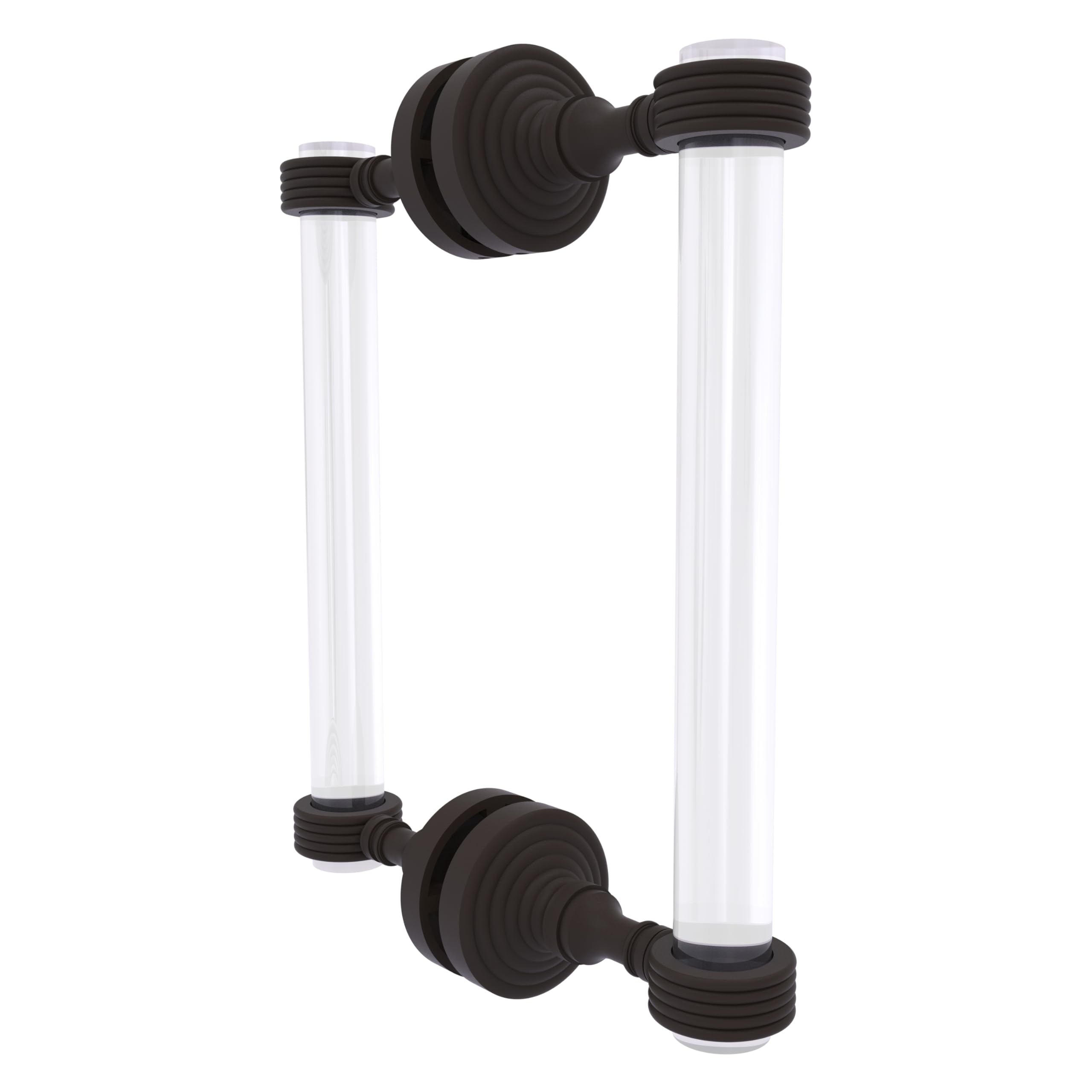 Allied Brass PG-406G-8BB-ORB 8 Inch Oil Rubbed Bronze Shower Door Pull - Pacific Grove Collection with Back Grooved Accents - Perfect for Bathroom Renovation & Modern Shower Enclosures