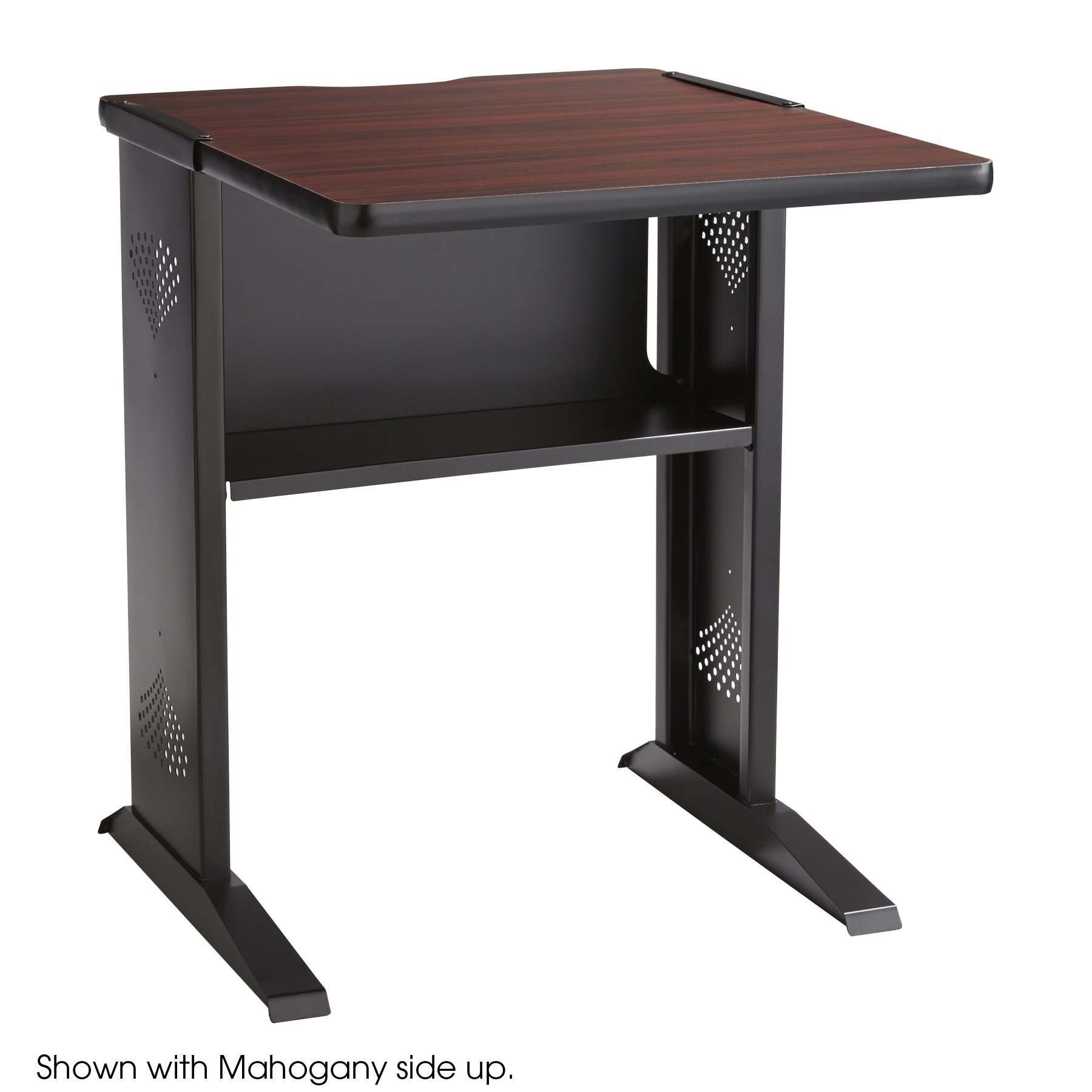 Safco 1934 Reversible Top Fax and Printer Stand - 24 Inch Wide Office Desk Organizer in Mahogany & Medium Oak Finish | Perfect for Home Office, Workspace & Small Business Setup