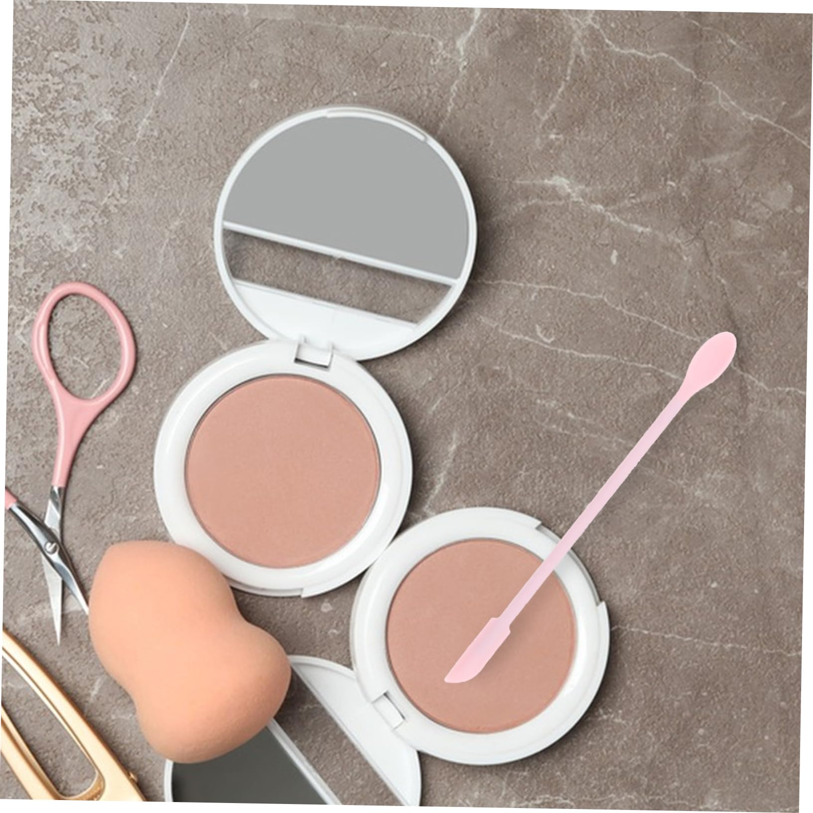 Lurrose 3-Piece Silicone Beauty Spatula Set - Foundation, Mascara & Facial Mud Applicator - Mini Metal Makeup Tool for Precise Application (Perfect for Travel, Salon & Home Makeup Routine)