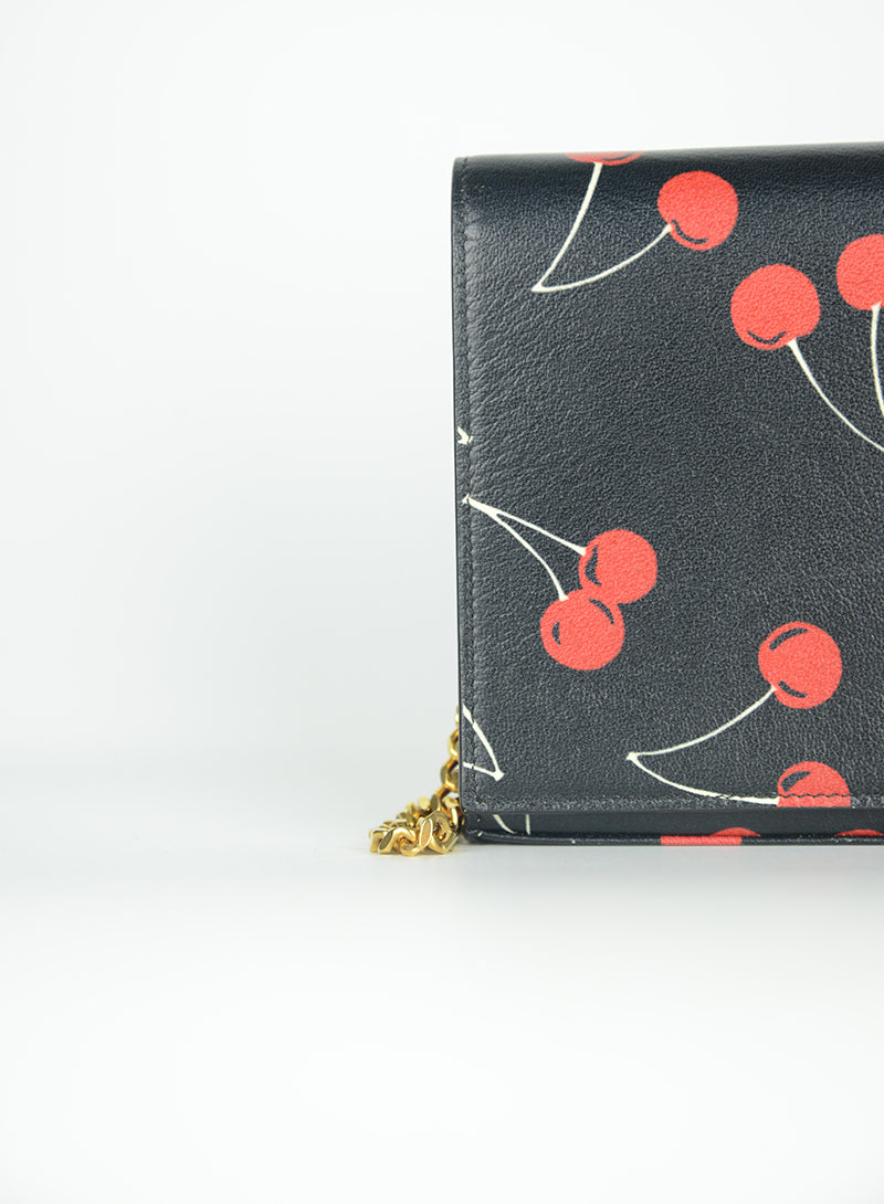 Saint Laurent Cherry Print Leather Pochette Bag - Luxury Crossbody Clutch for Women, Perfect for Evening Parties & Date Nights