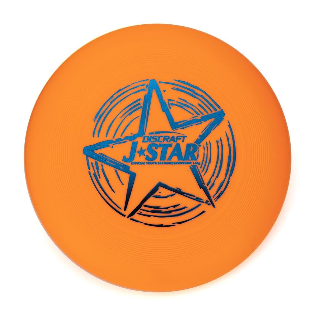 Discraft J Star Youth Ultimate Frisbee - Orange Flying Disc for Kids & Teens - Perfect for Outdoor Play, Sports, and Ultimate Frisbee Games