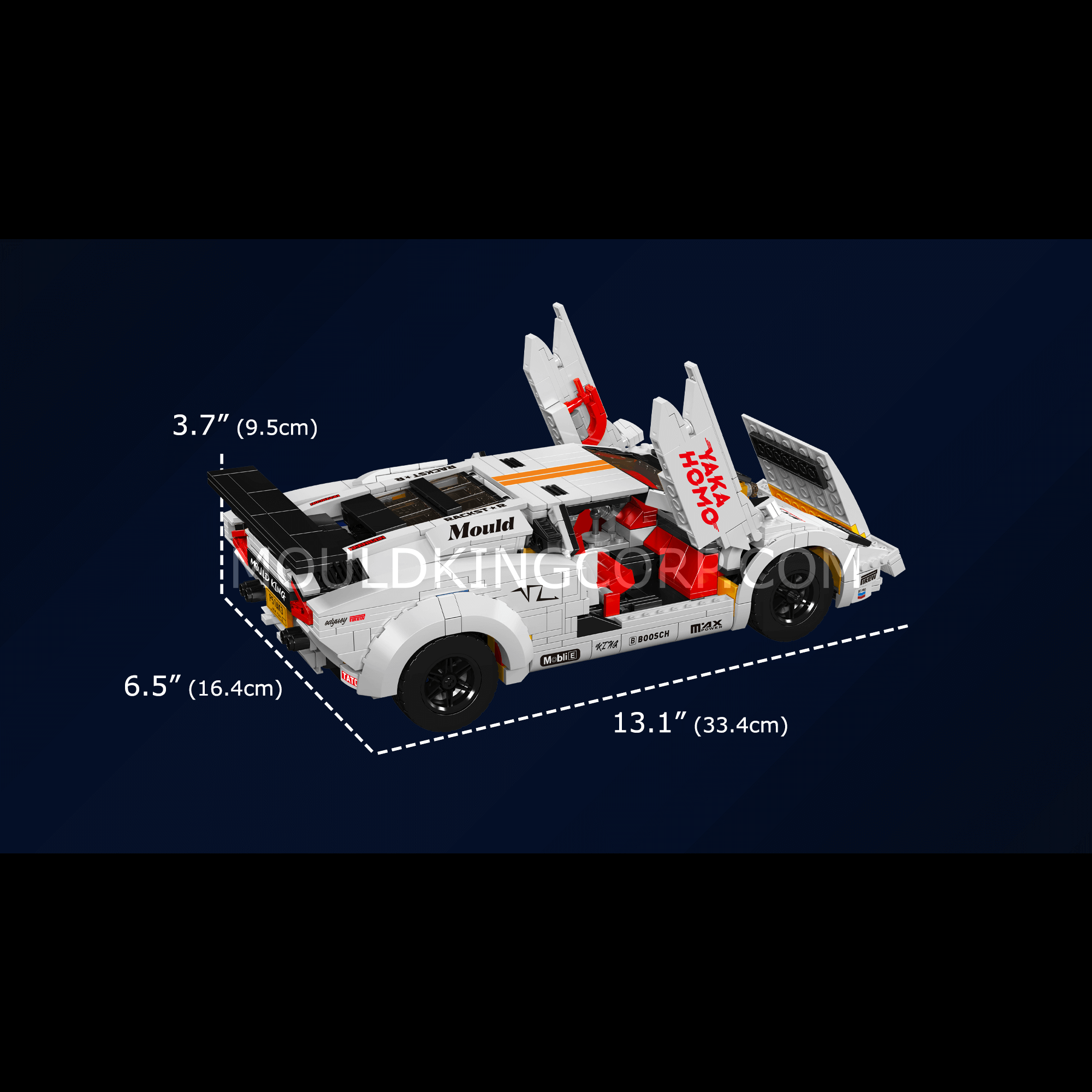Mould King 13194 Remote Control Car - 80s Italian Lamborghini Countach Model Building Kit with 1,384 PCS for Adults & Teens | Perfect for Collectors, DIY Enthusiasts, and Home Decoration