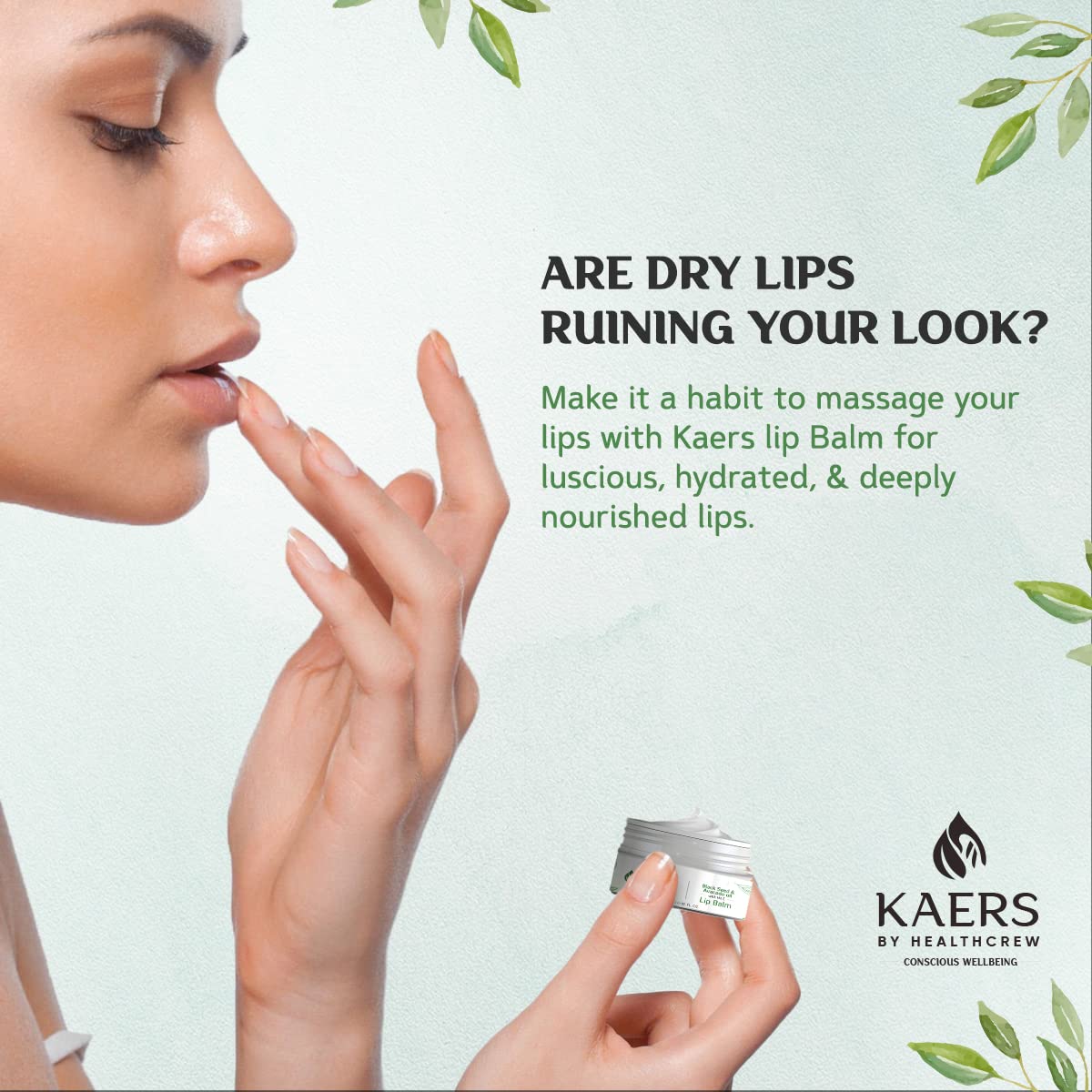 Kaers by Healthcrew Luscious Lip Balm - Black Seed (Kalonji) & Avocado with Vitamin E - 8g (Pack of 2) | Hydrating & Nourishing Lip Care for Dry, Chapped Lips - Day & Night Use