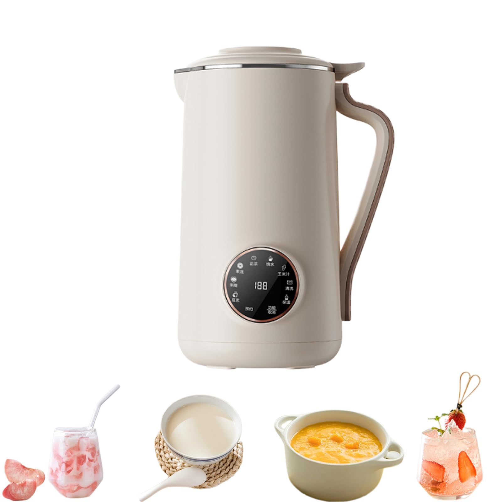 8-in-1 Nut Milk Maker & Soy Milk Machine - Electric Blender with Wall Breaking Technology, Delay Start, Keep Warm & Boil Water Functions - Perfect for Vegan Milk, Smoothies & Healthy Drinks at Home