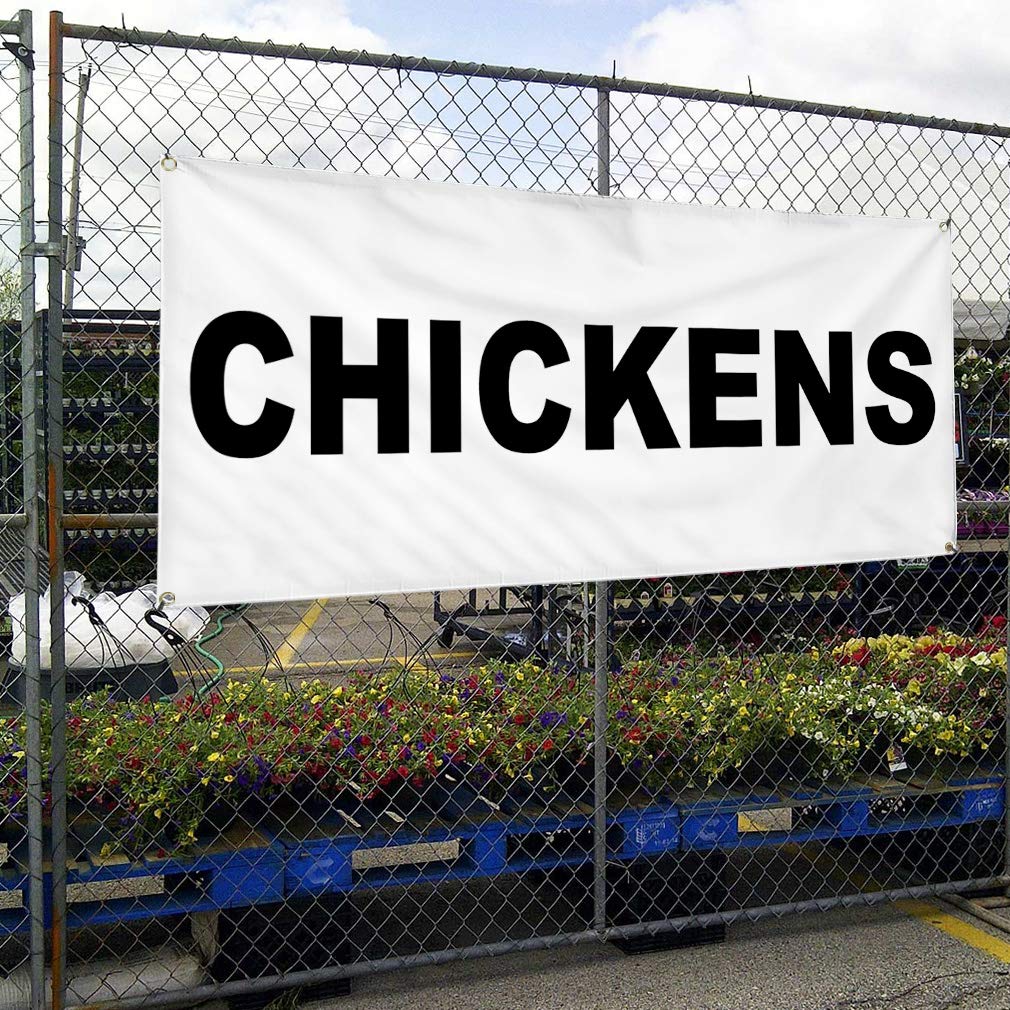 Premium Vinyl Banner - 36x72 Inches Weatherproof Outdoor Sign with 6 Grommets for Restaurants, Food Trucks & Chicken Businesses | Durable Yard & Industrial Signage for All Weather Conditions | Perfect for Advertising, Events & Outdoor Branding