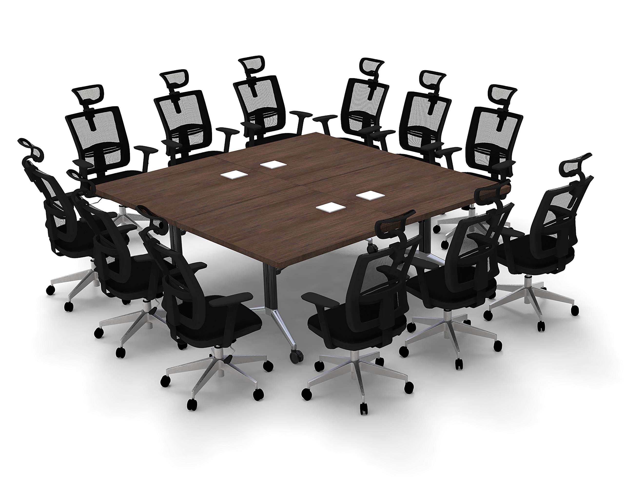 12-Person Conference Table - Foldable Model 6732 with Java X-Thick Tops for Office Meetings & Seminars