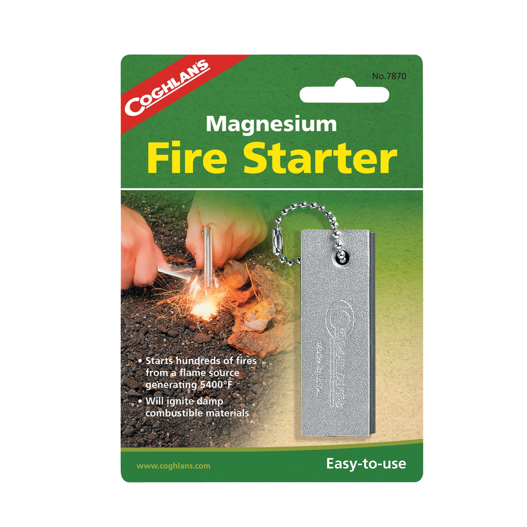 Coghlan's Magnesium Fire Starter - Reliable Emergency Fire Starter for Camping, Hiking & Survival | Waterproof & Windproof Fire Starter Kit