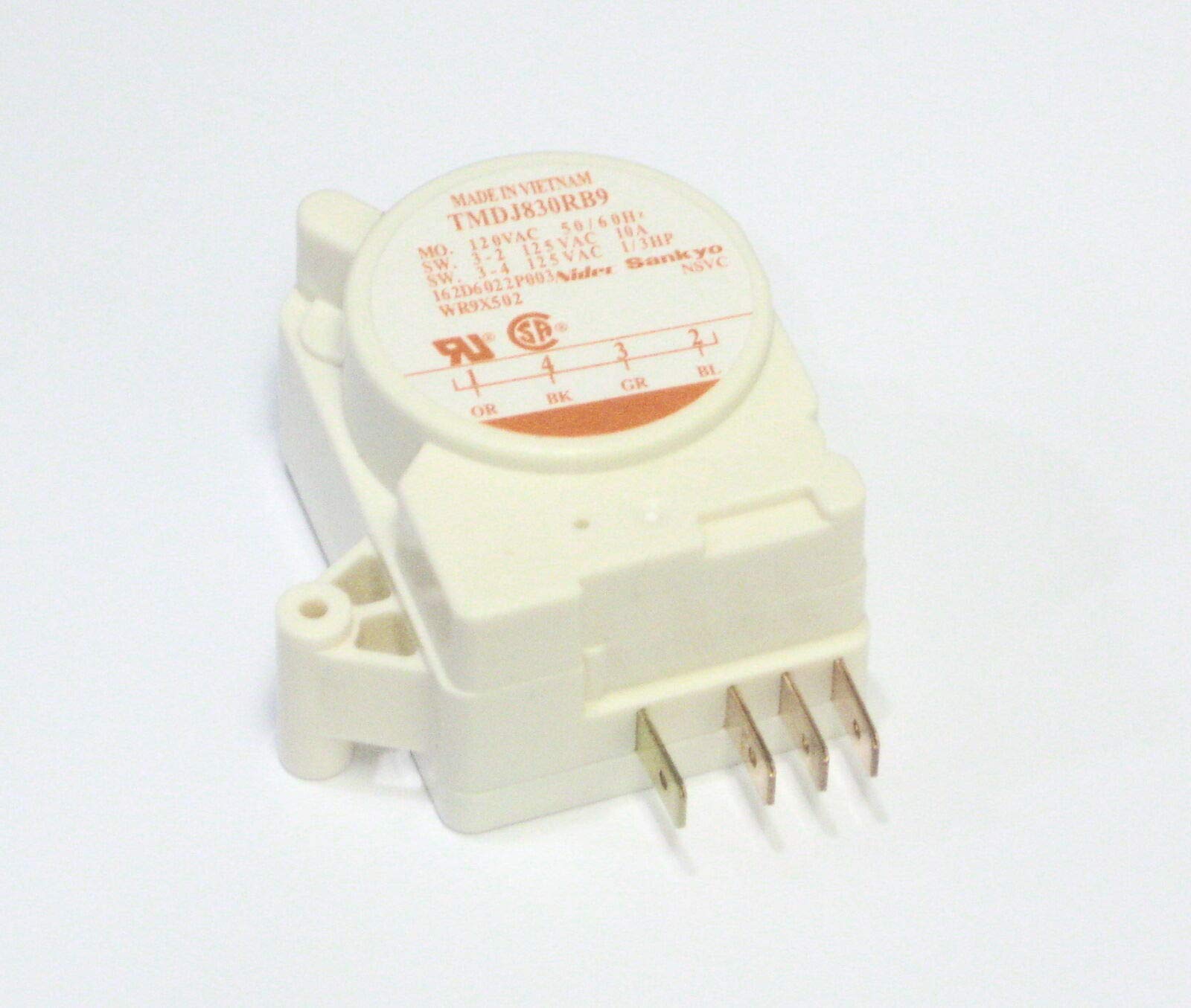 GE WR9X502 Refrigerator Defrost Timer Replacement Part TMDJ830RB9 - Compatible with GE Refrigerators for Smooth Defrosting Cycle